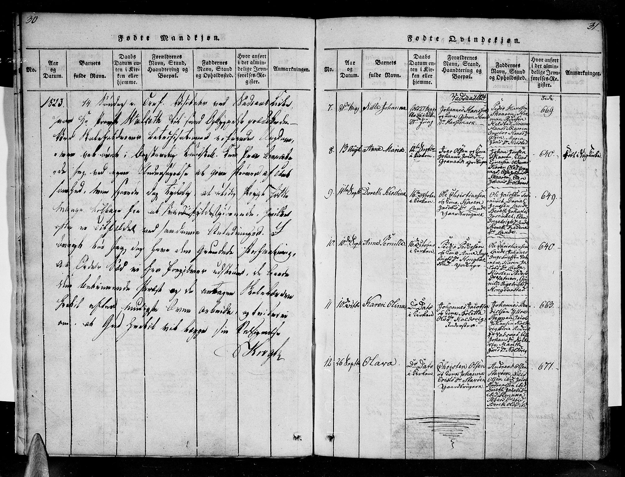 Ministerialprotokoller, klokkerbøker og fødselsregistre - Nordland, SAT/A-1459/810/L0142: Parish register (official) no. 810A06 /1, 1819-1841, p. 30-31