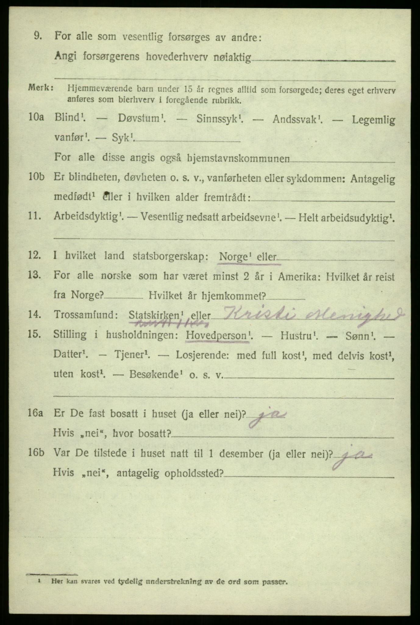 SAO, 1920 census for Borge, 1920, p. 3006