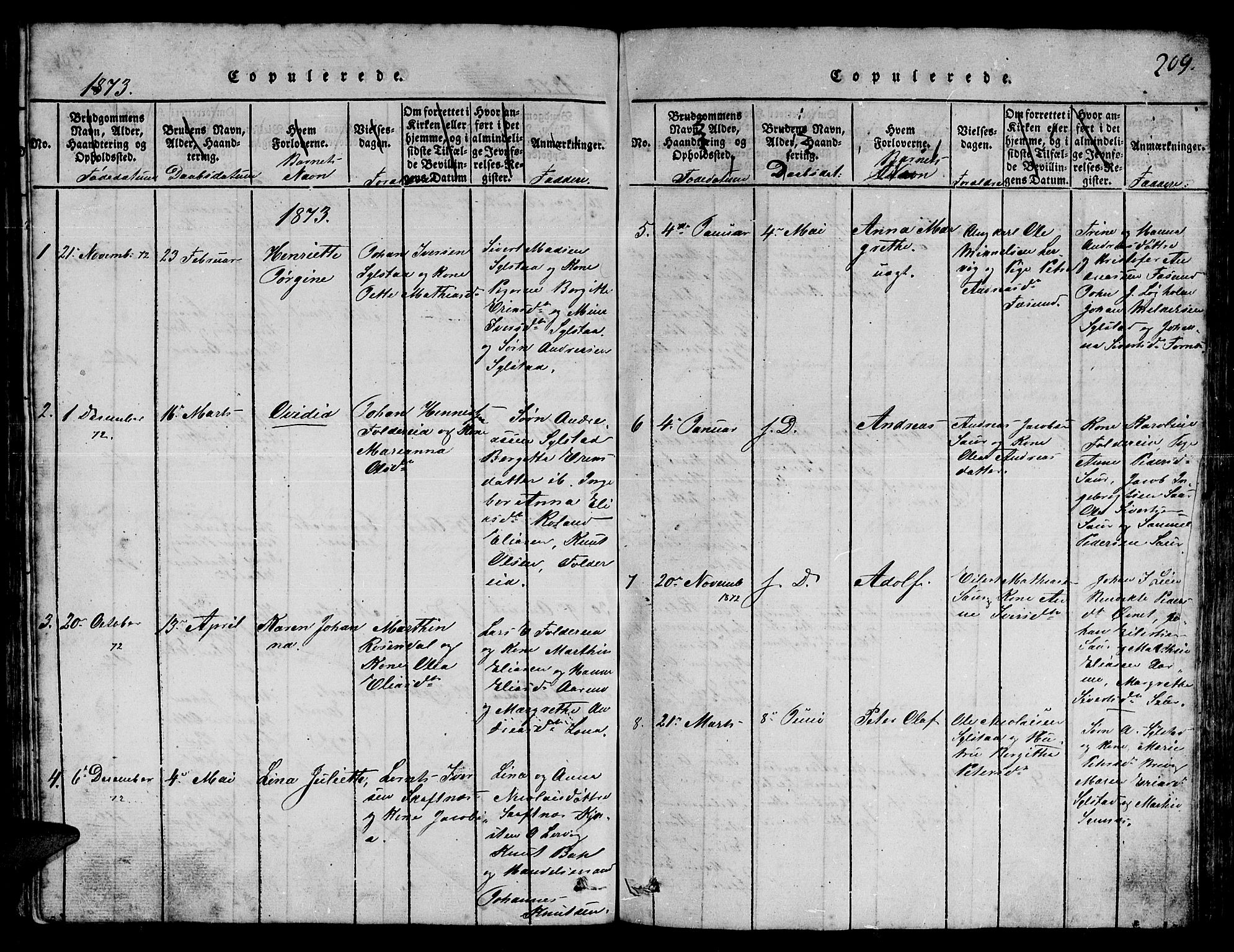 Ministerialprotokoller, klokkerbøker og fødselsregistre - Nord-Trøndelag, SAT/A-1458/780/L0648: Parish register (copy) no. 780C01 /3, 1815-1877, p. 209