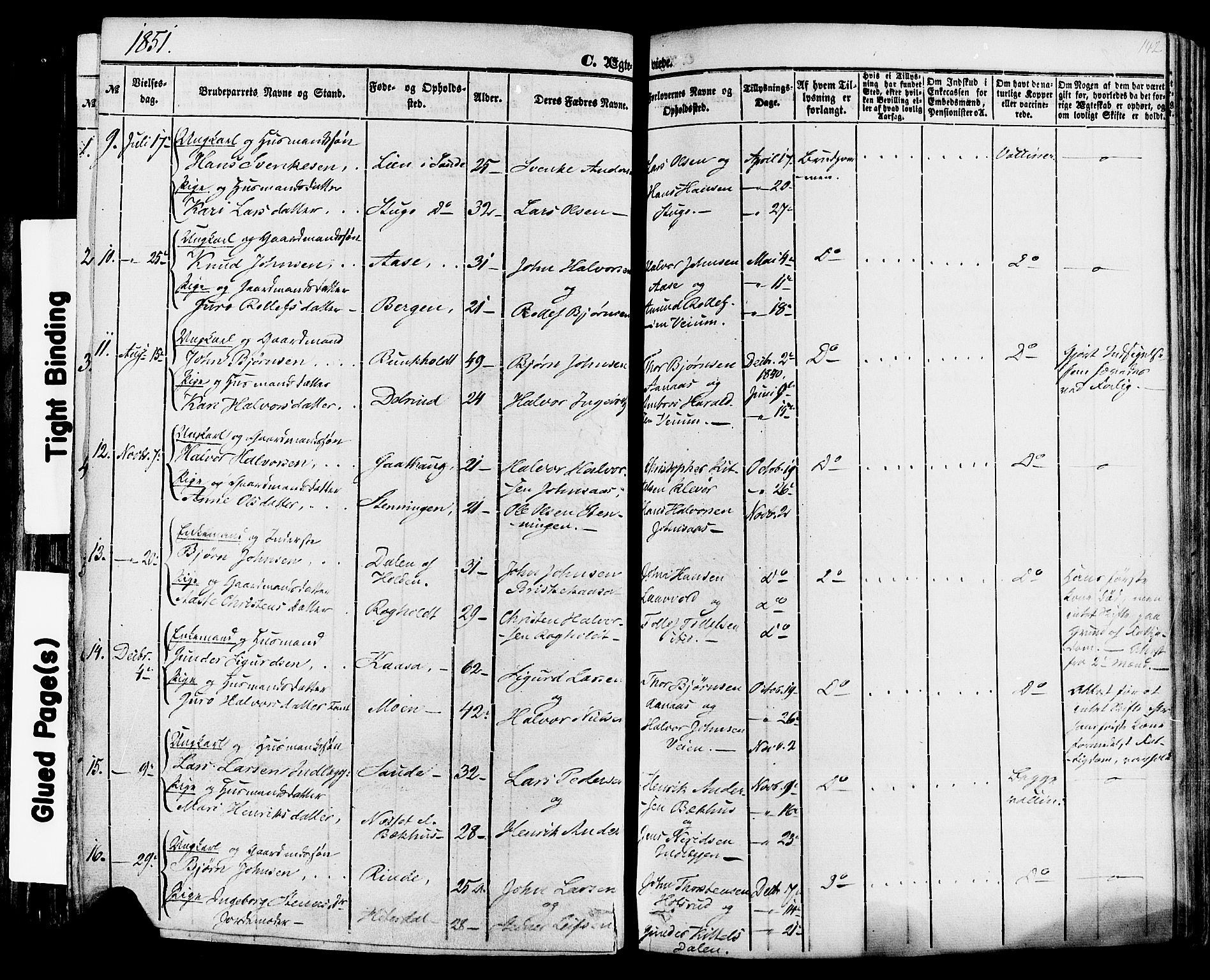 Sauherad kirkebøker, AV/SAKO-A-298/F/Fa/L0007: Parish register (official) no. I 7, 1851-1873, p. 142