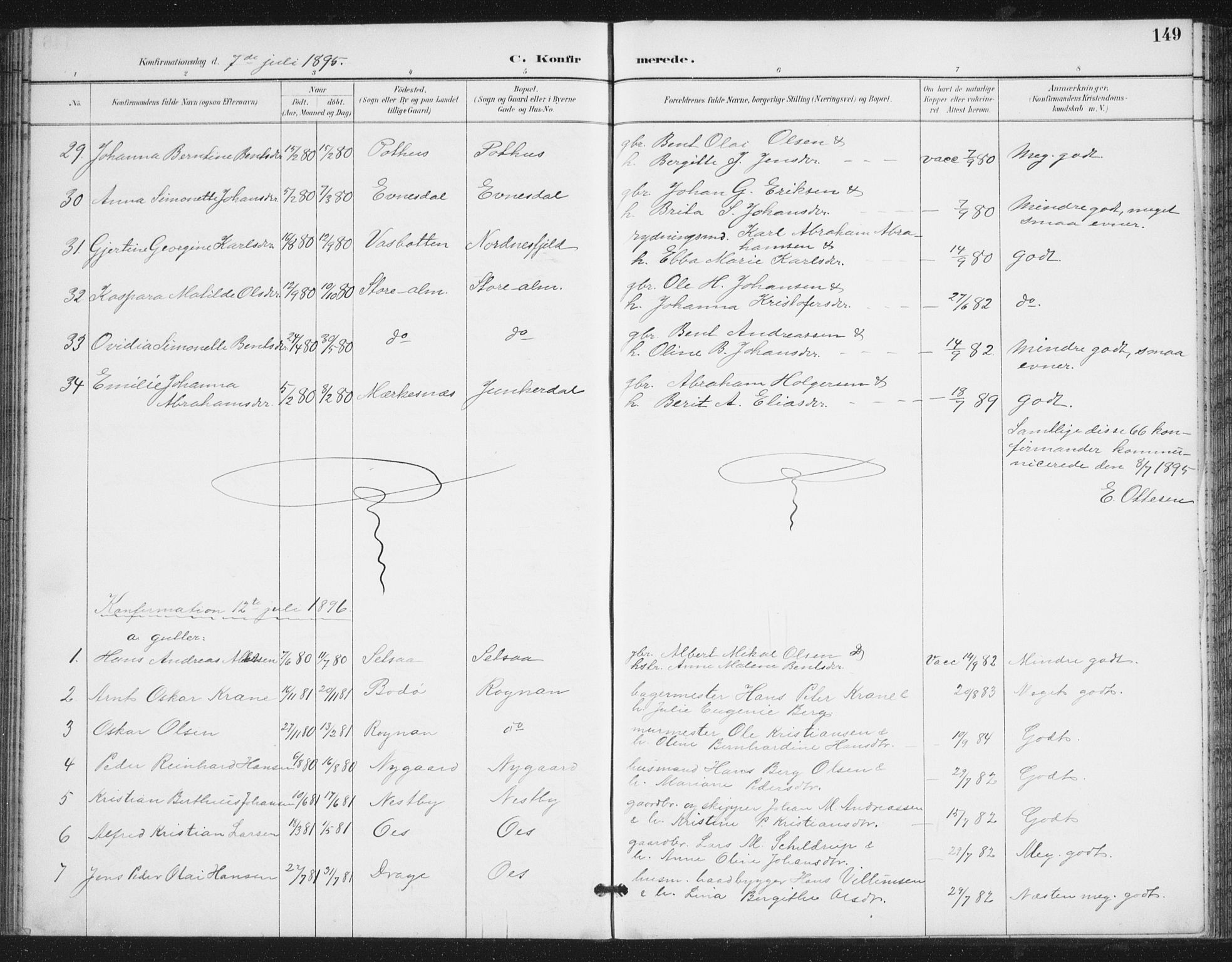 Ministerialprotokoller, klokkerbøker og fødselsregistre - Nordland, SAT/A-1459/847/L0682: Parish register (copy) no. 847C10, 1889-1907, p. 149