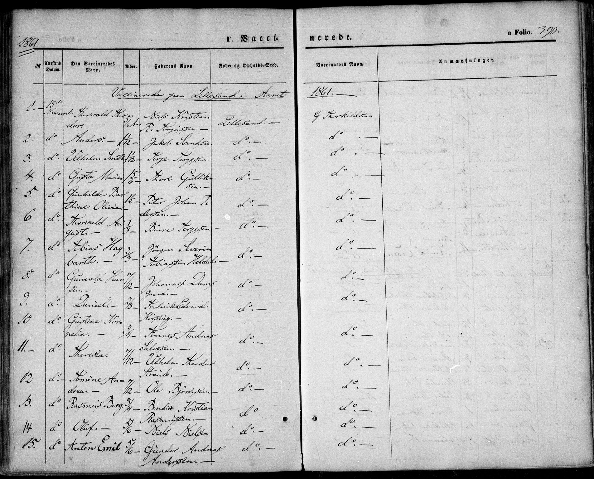 Vestre Moland sokneprestkontor, AV/SAK-1111-0046/F/Fa/Fab/L0007: Parish register (official) no. A 7, 1859-1872, p. 390