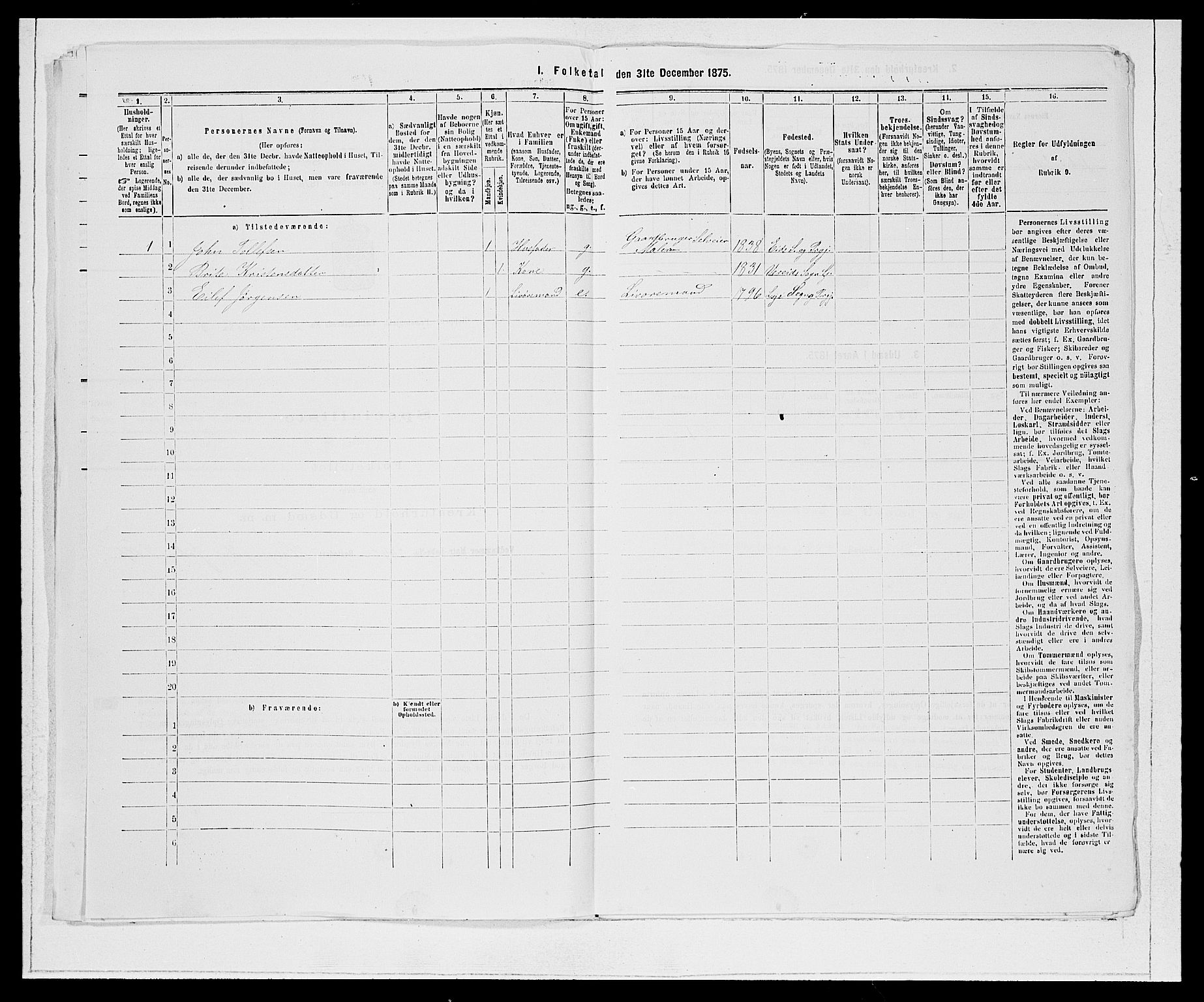 SAB, 1875 Census for 1445P Gloppen, 1875, p. 192