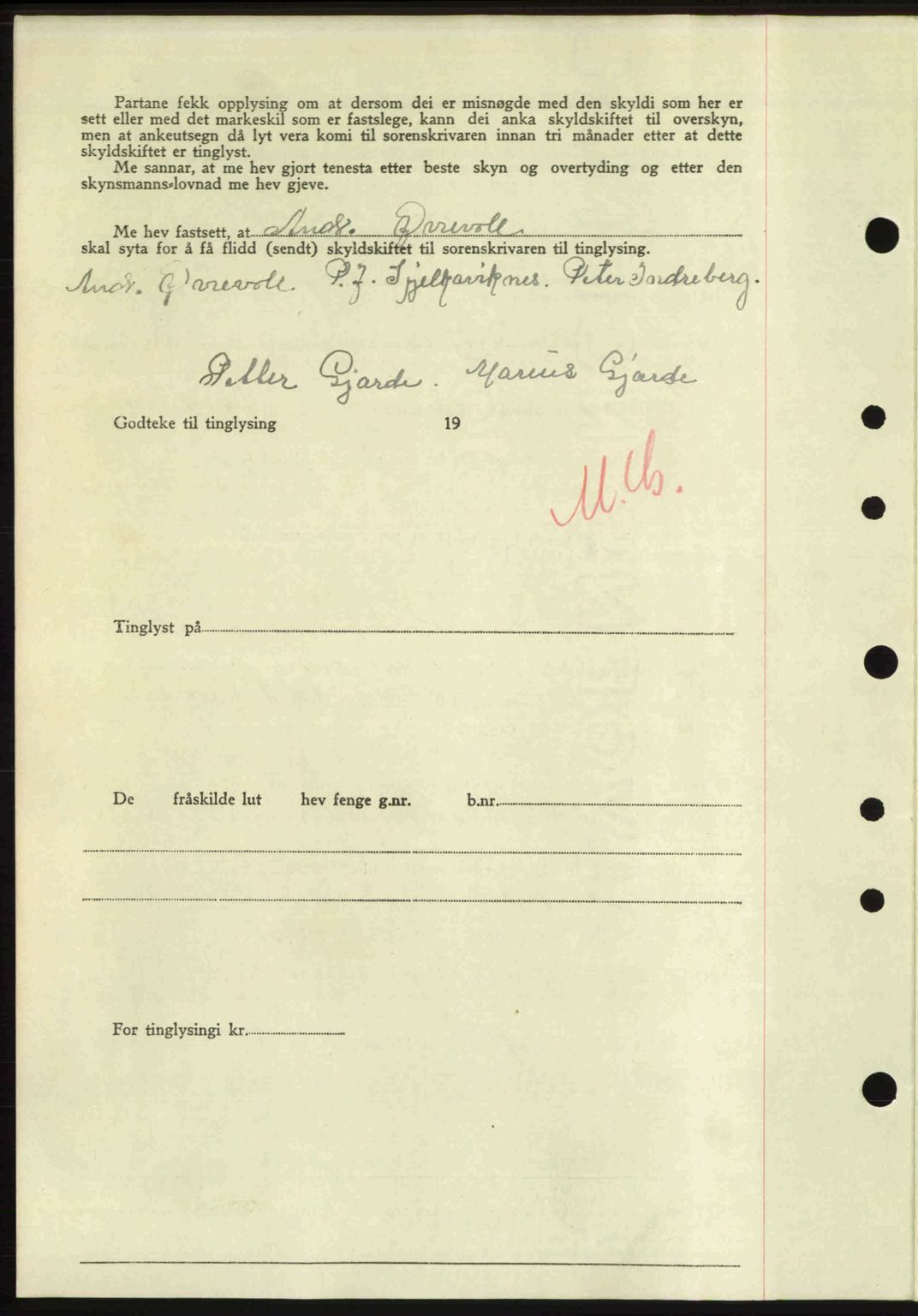 Nordre Sunnmøre sorenskriveri, AV/SAT-A-0006/1/2/2C/2Ca: Mortgage book no. A20b, 1946-1946, Diary no: : 159/1946