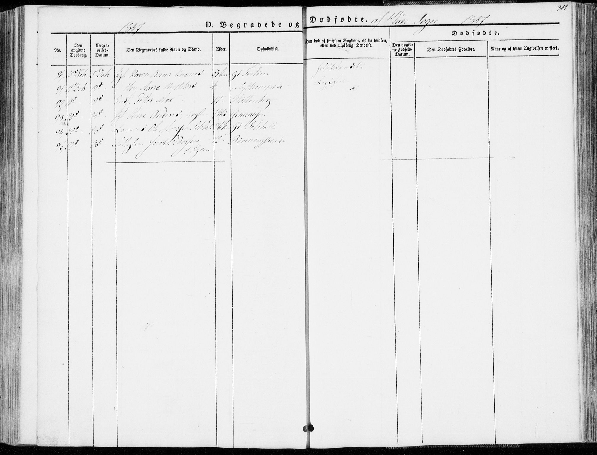 Ministerialprotokoller, klokkerbøker og fødselsregistre - Sør-Trøndelag, SAT/A-1456/606/L0290: Parish register (official) no. 606A05, 1841-1847, p. 301