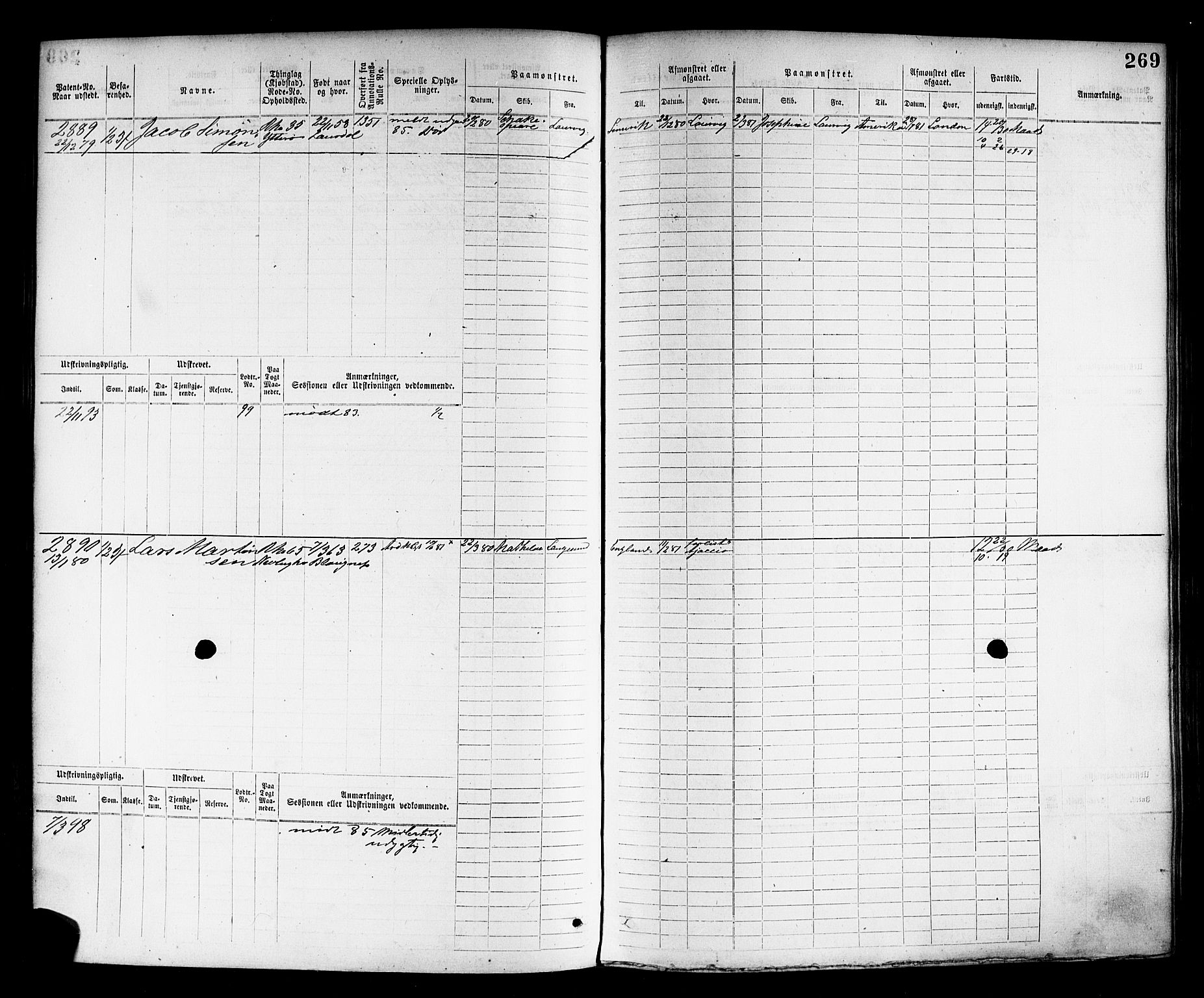 Larvik innrulleringskontor, AV/SAKO-A-787/F/Fc/L0008: Hovedrulle, 1876-1886, p. 272