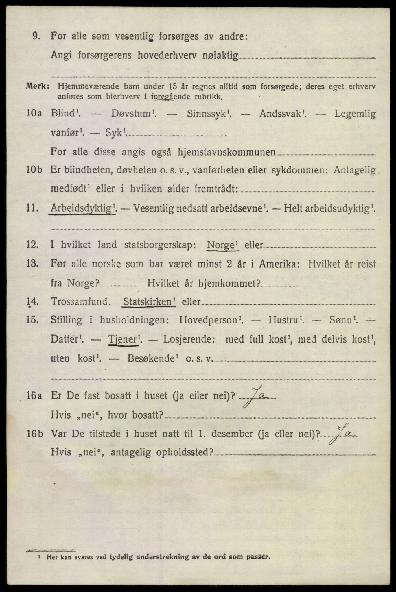 SAKO, 1920 census for Lunde, 1920, p. 2998