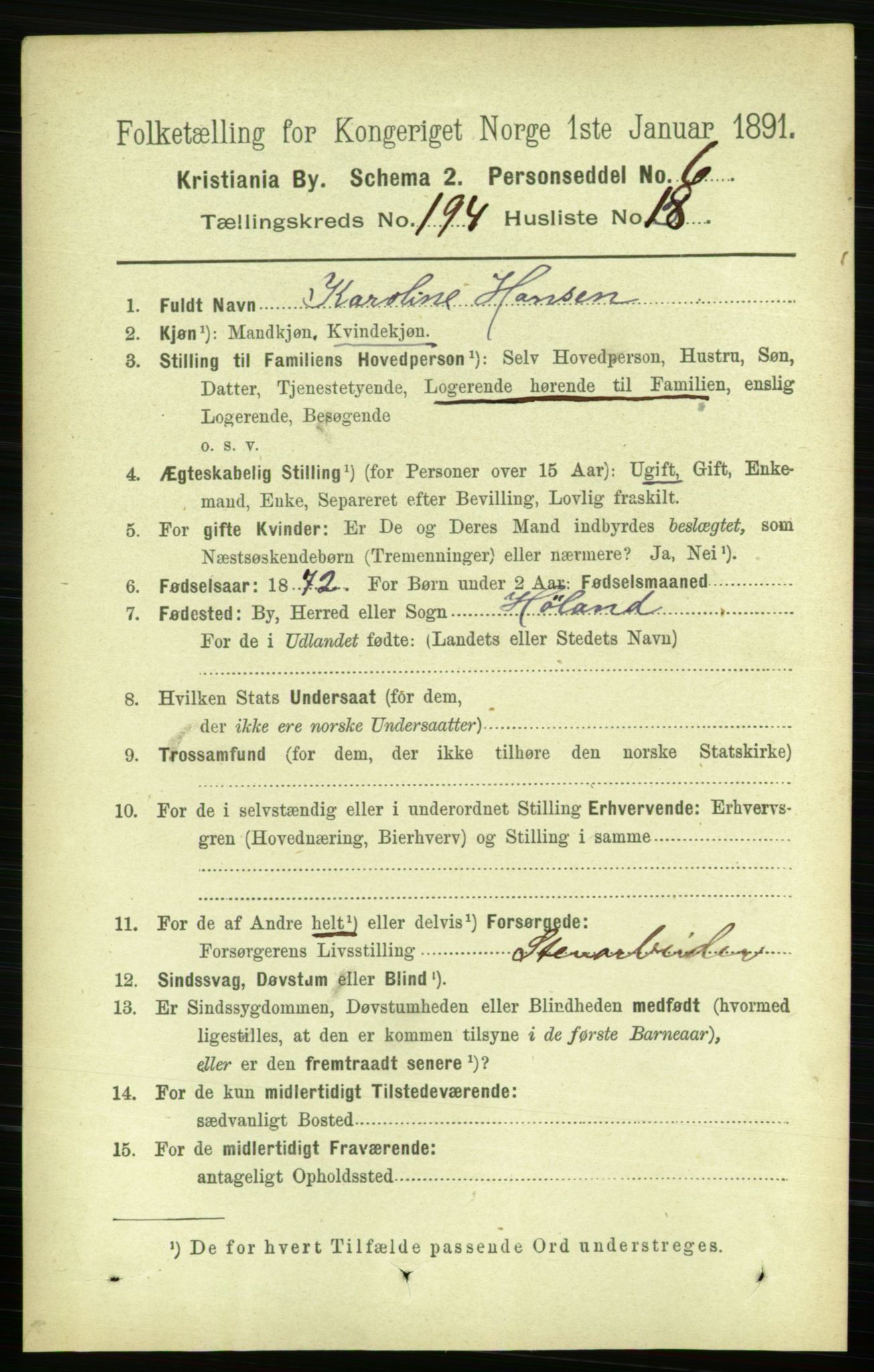 RA, 1891 census for 0301 Kristiania, 1891, p. 117173
