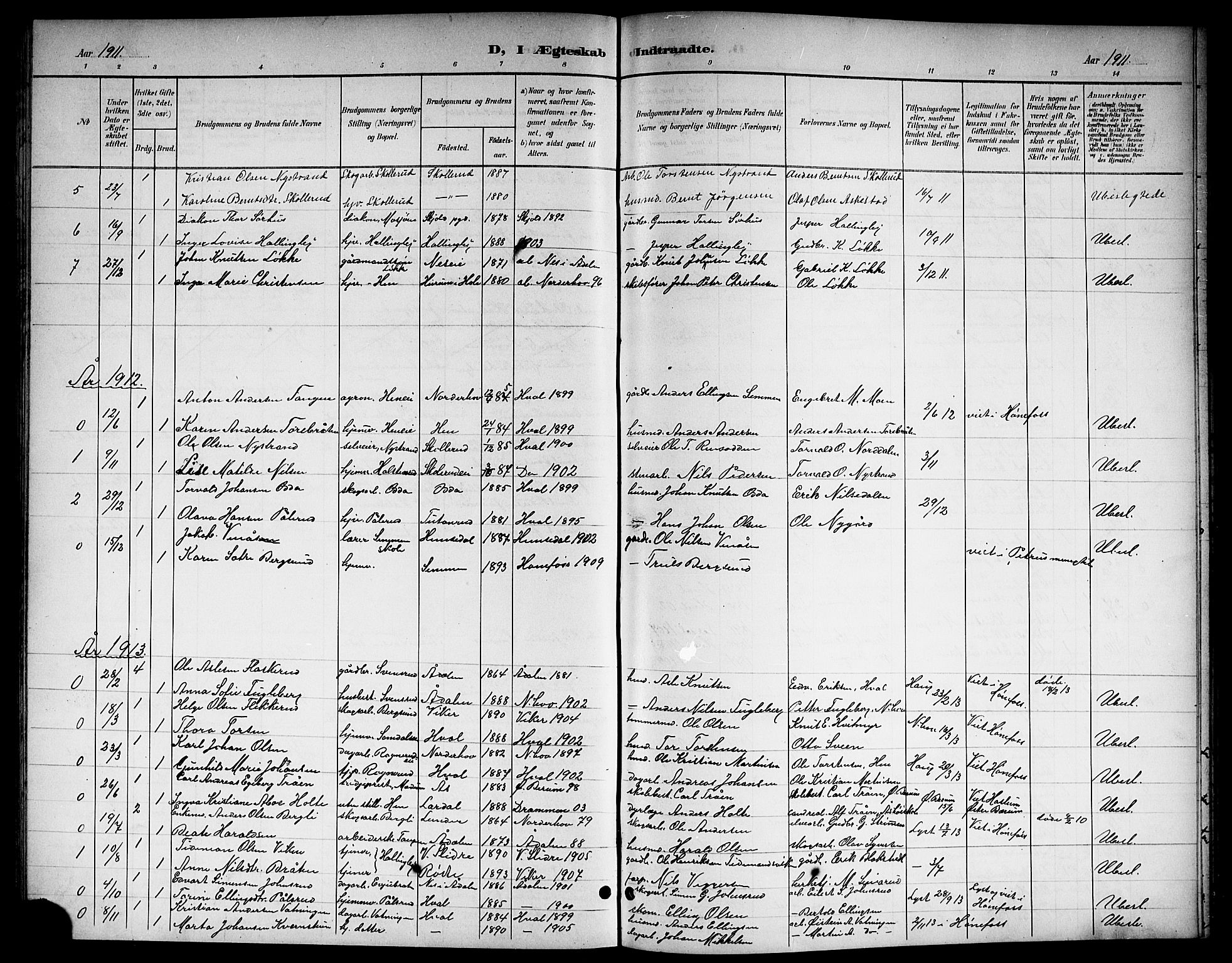Ådal kirkebøker, SAKO/A-248/G/Gc/L0002: Parish register (copy) no. III 2, 1899-1919