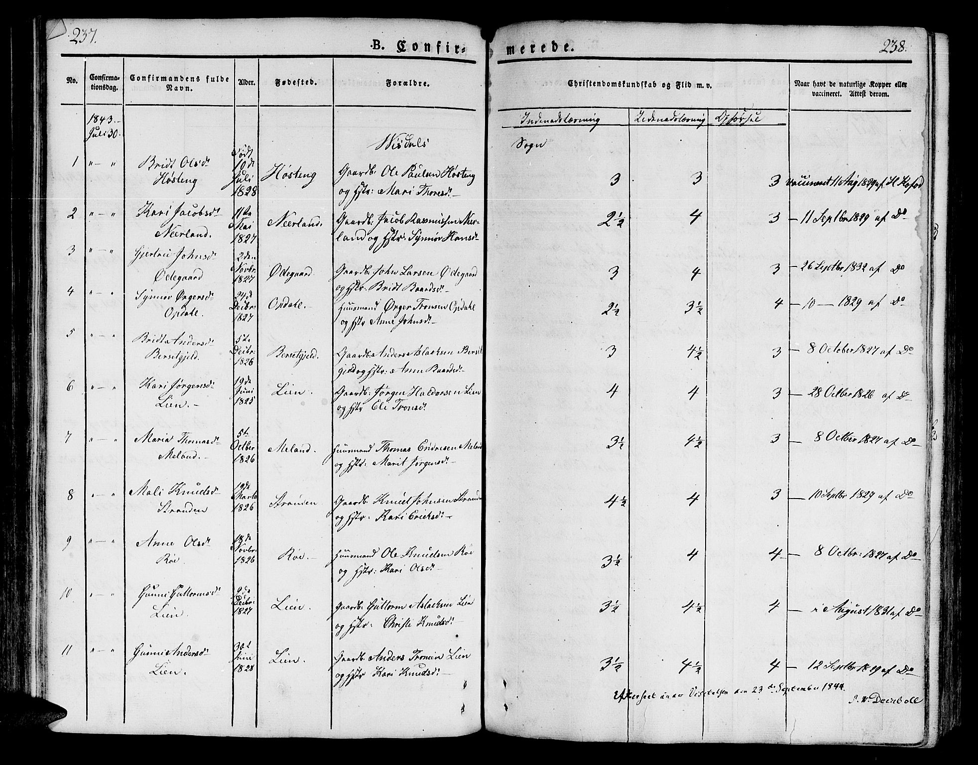 Ministerialprotokoller, klokkerbøker og fødselsregistre - Møre og Romsdal, AV/SAT-A-1454/551/L0624: Parish register (official) no. 551A04, 1831-1845, p. 237-238