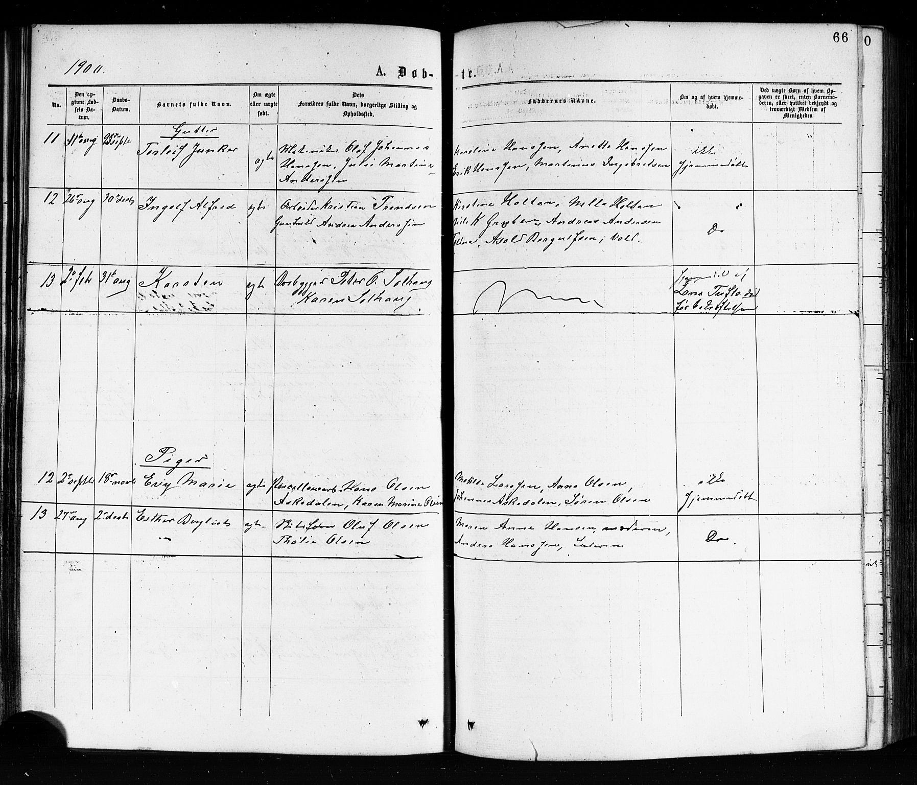 Porsgrunn kirkebøker , AV/SAKO-A-104/G/Ga/L0003: Parish register (copy) no. I 3, 1877-1915, p. 66