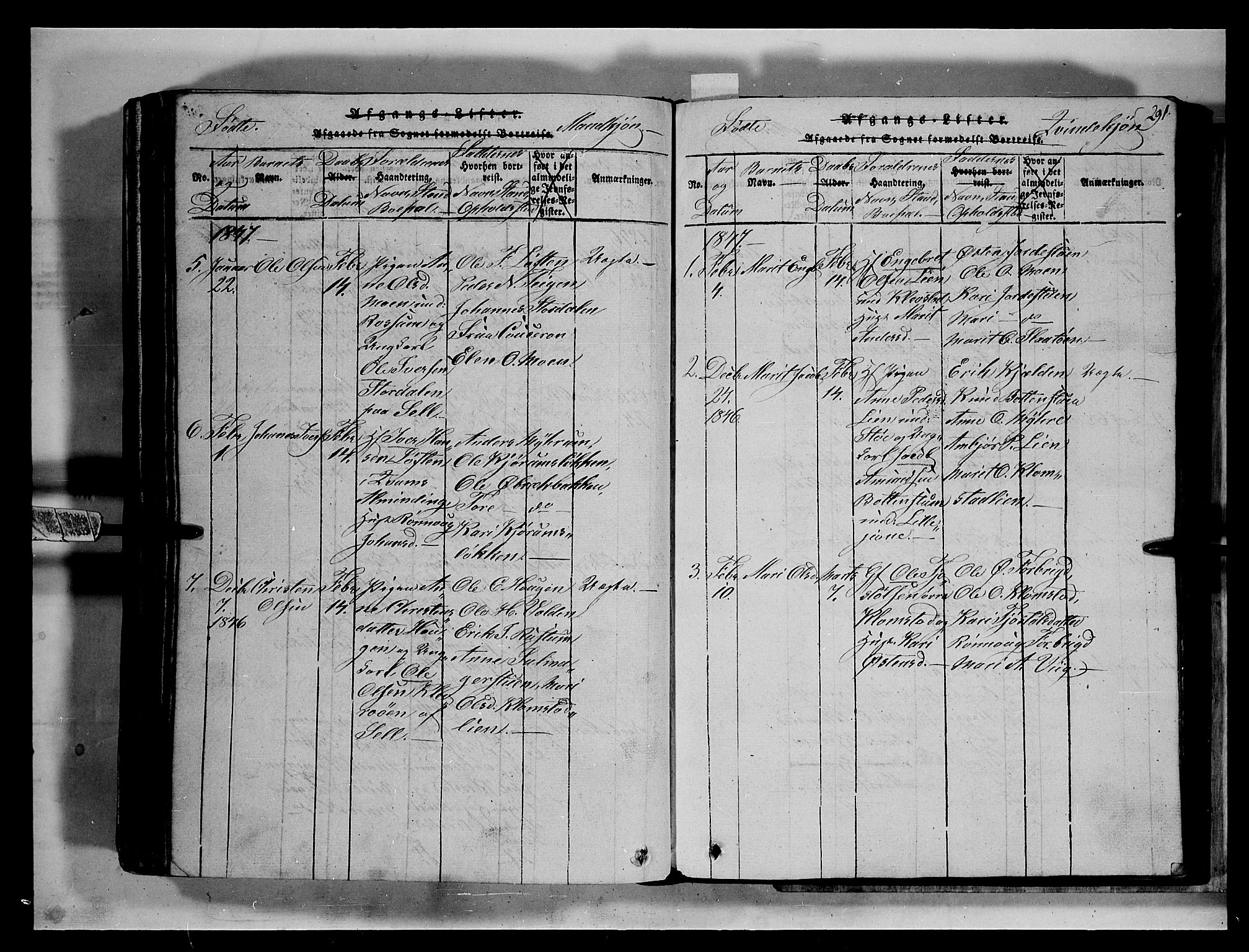Fron prestekontor, SAH/PREST-078/H/Ha/Hab/L0002: Parish register (copy) no. 2, 1816-1850, p. 291