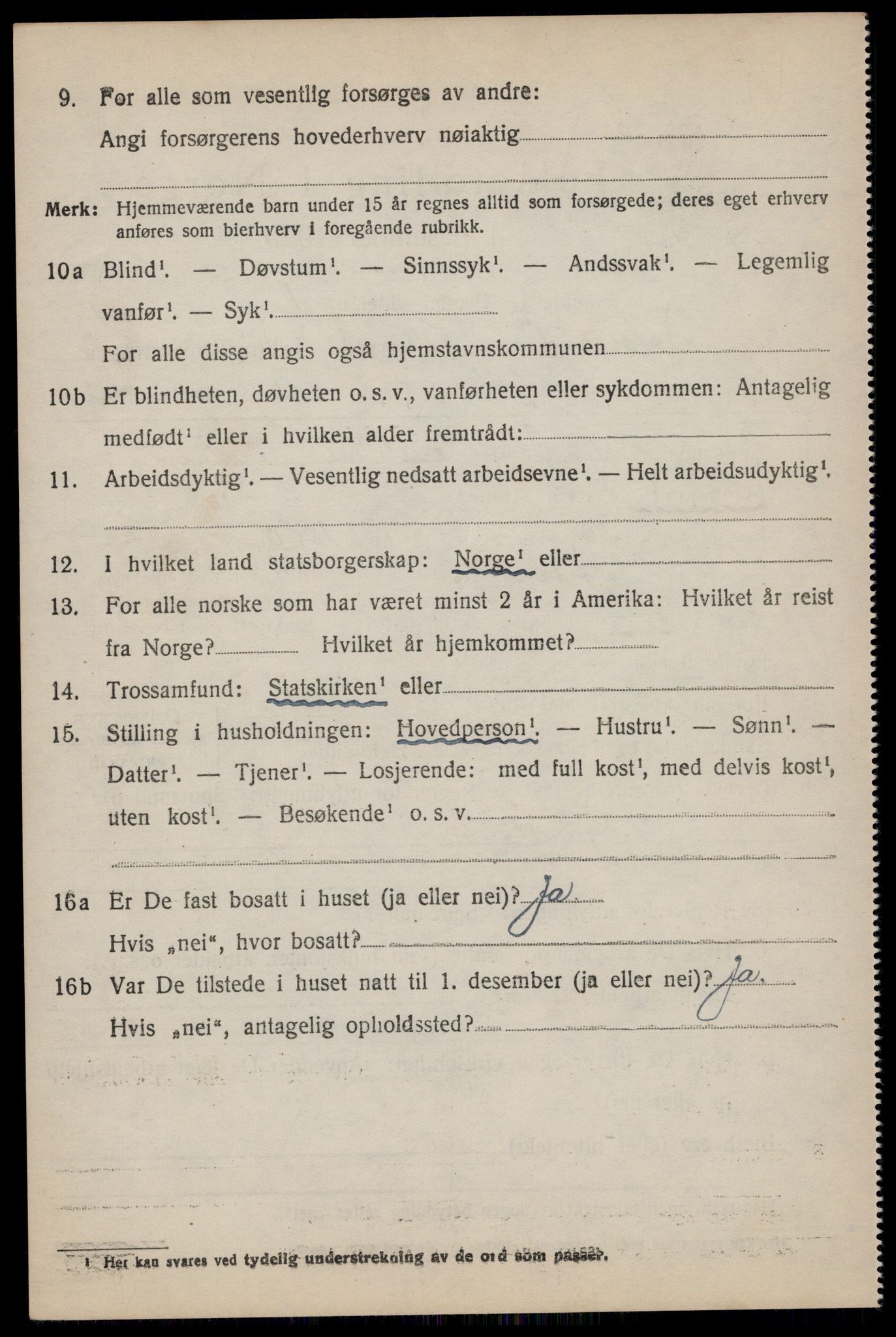 SAST, 1920 census for Forsand, 1920, p. 1218