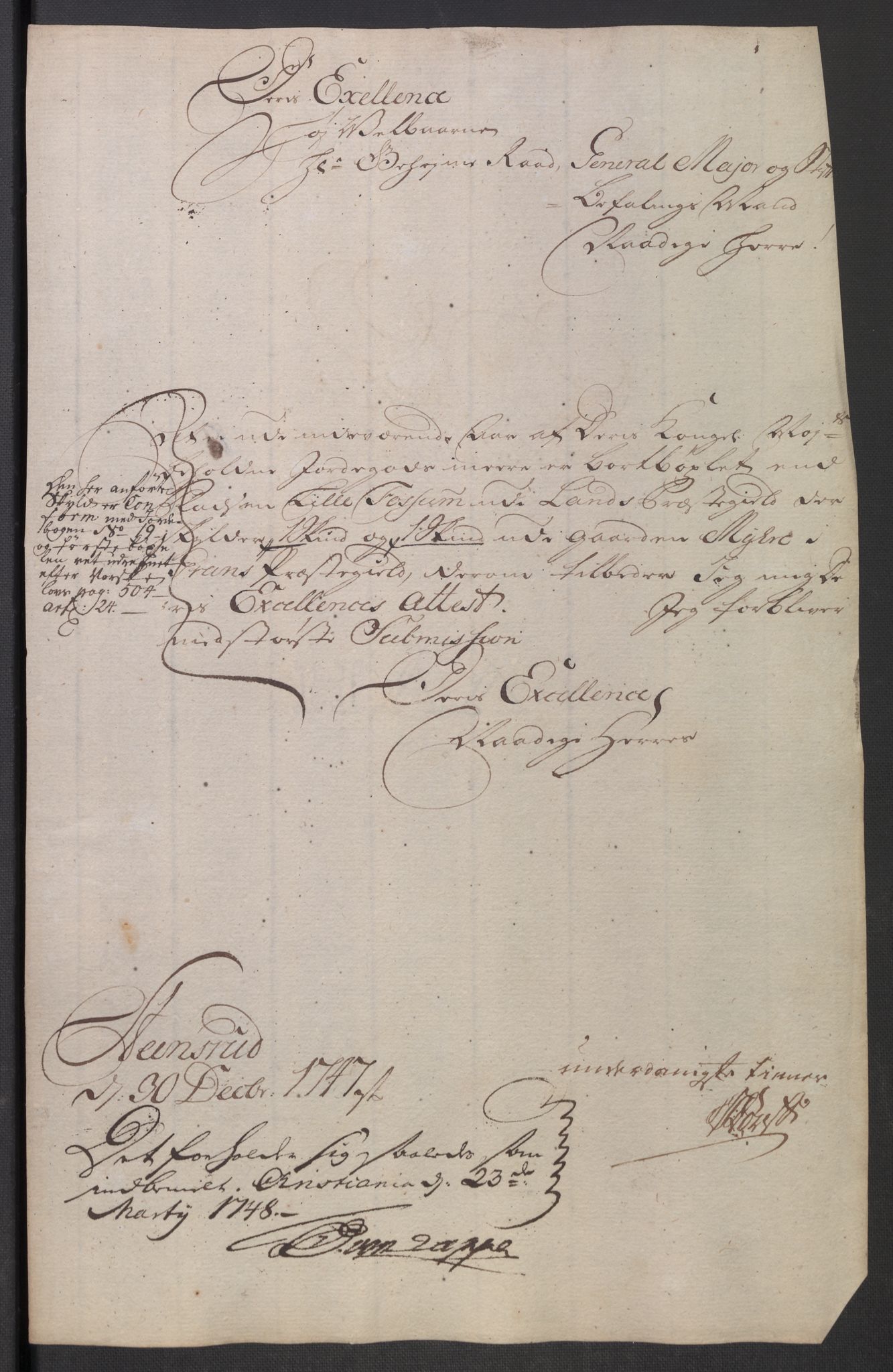 Rentekammeret inntil 1814, Reviderte regnskaper, Fogderegnskap, AV/RA-EA-4092/R18/L1346: Fogderegnskap Hadeland, Toten og Valdres, 1747-1748, p. 105