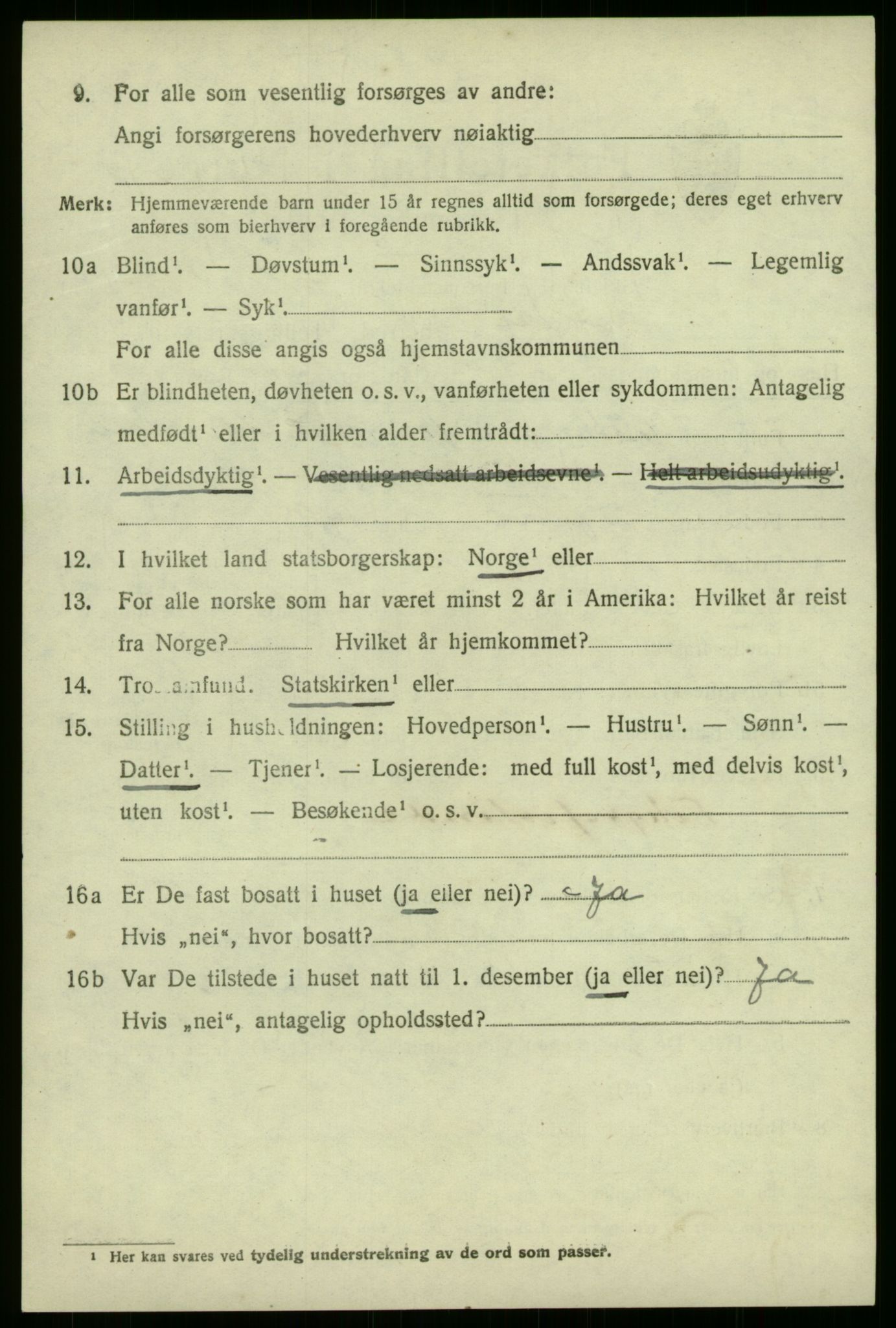 SAB, 1920 census for Førde, 1920, p. 2415