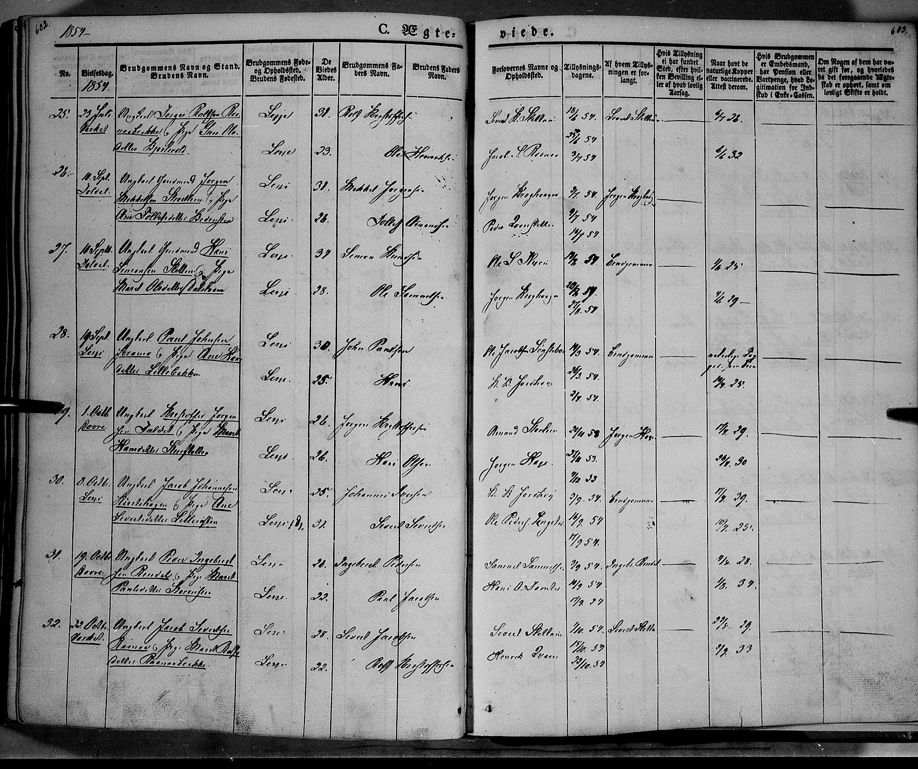 Lesja prestekontor, AV/SAH-PREST-068/H/Ha/Haa/L0006: Parish register (official) no. 6A, 1843-1854, p. 602-603