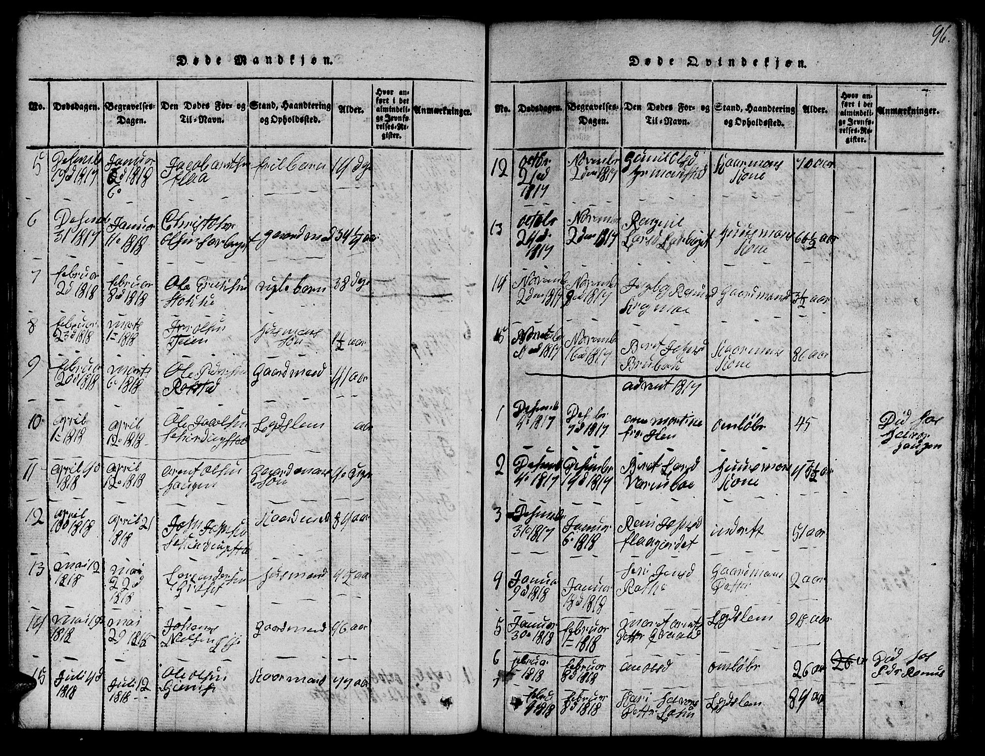 Ministerialprotokoller, klokkerbøker og fødselsregistre - Sør-Trøndelag, SAT/A-1456/691/L1092: Parish register (copy) no. 691C03, 1816-1852, p. 96