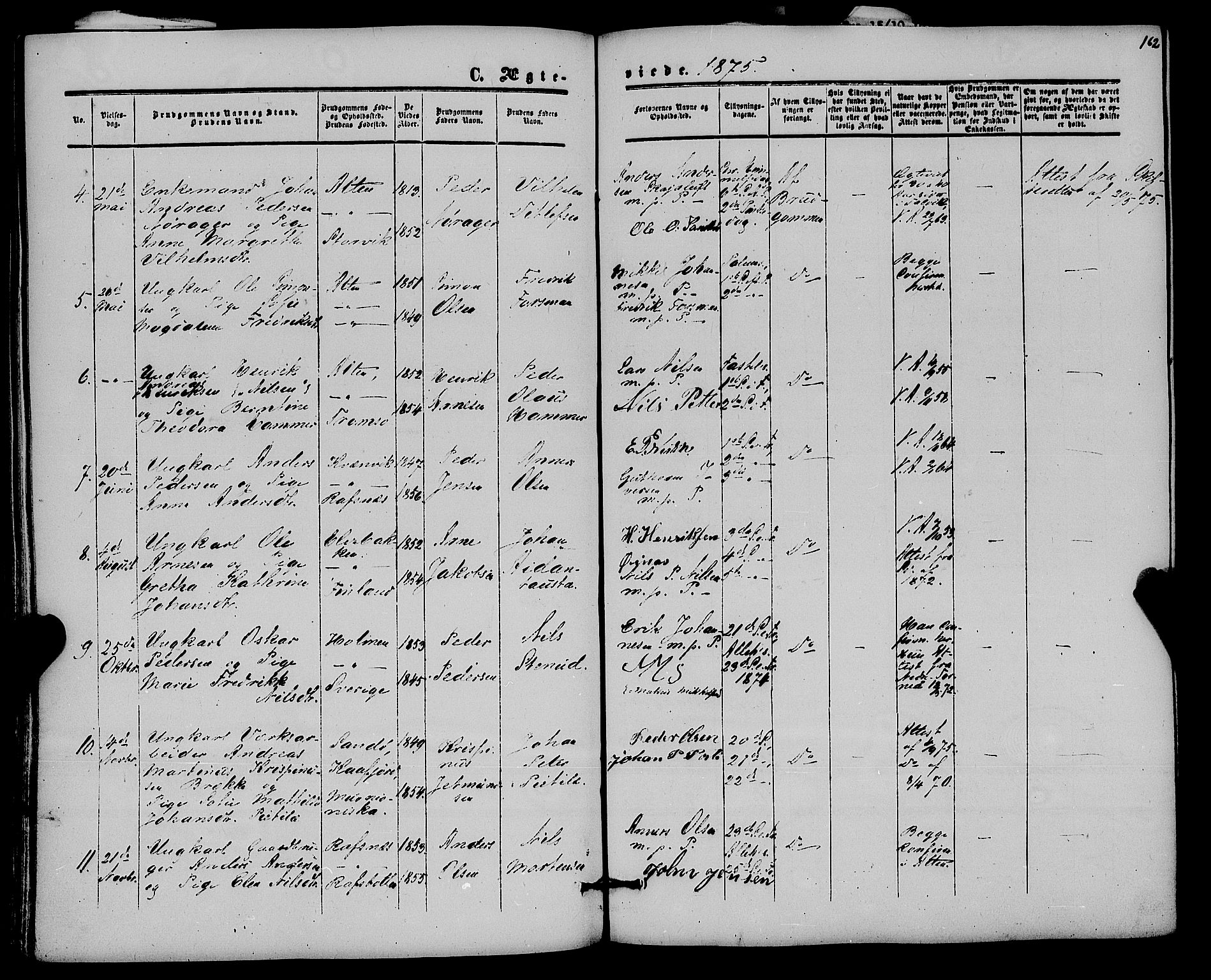 Alta sokneprestkontor, SATØ/S-1338/H/Ha/L0001.kirke: Parish register (official) no. 1, 1858-1878, p. 162