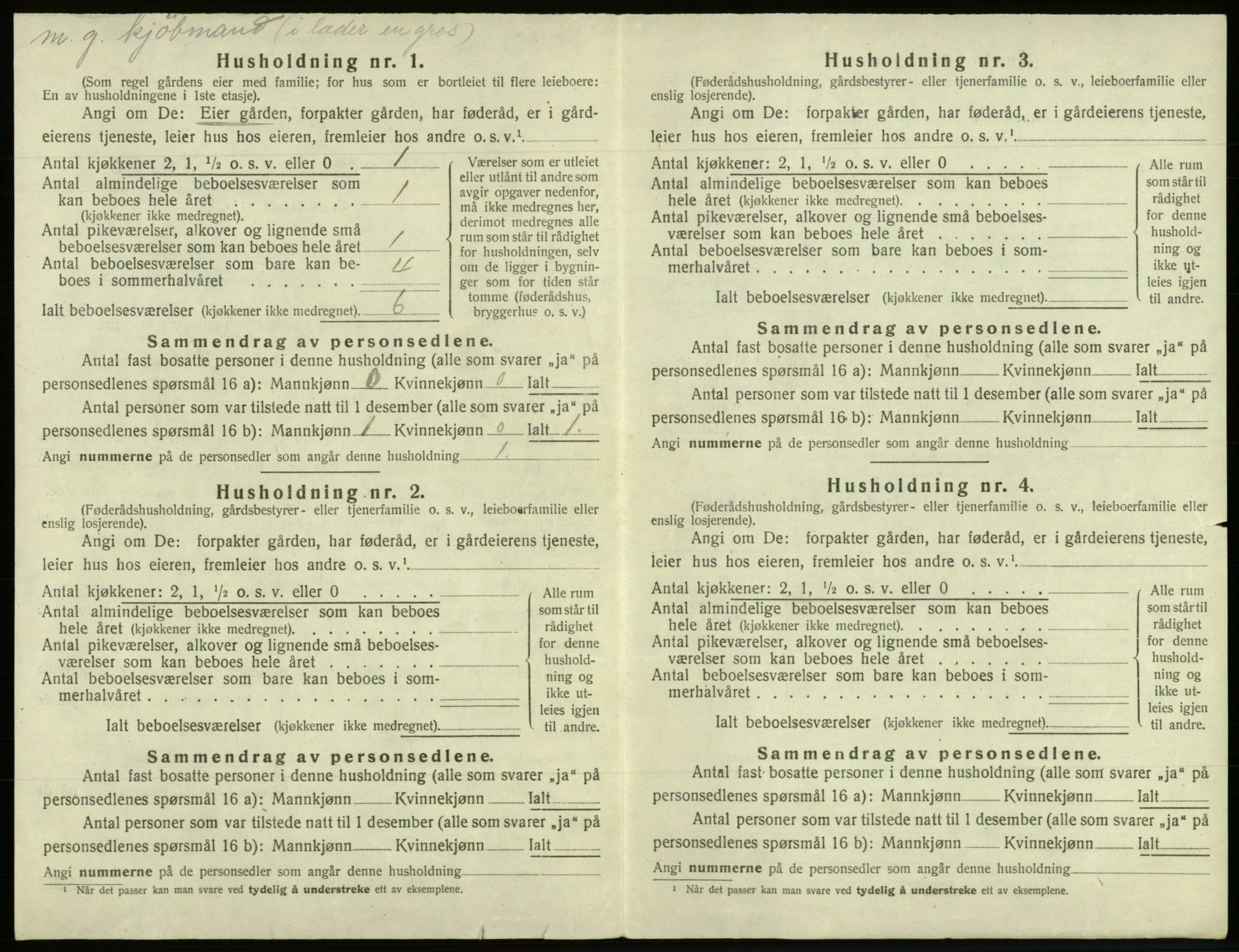 SAB, 1920 census for Os, 1920, p. 822