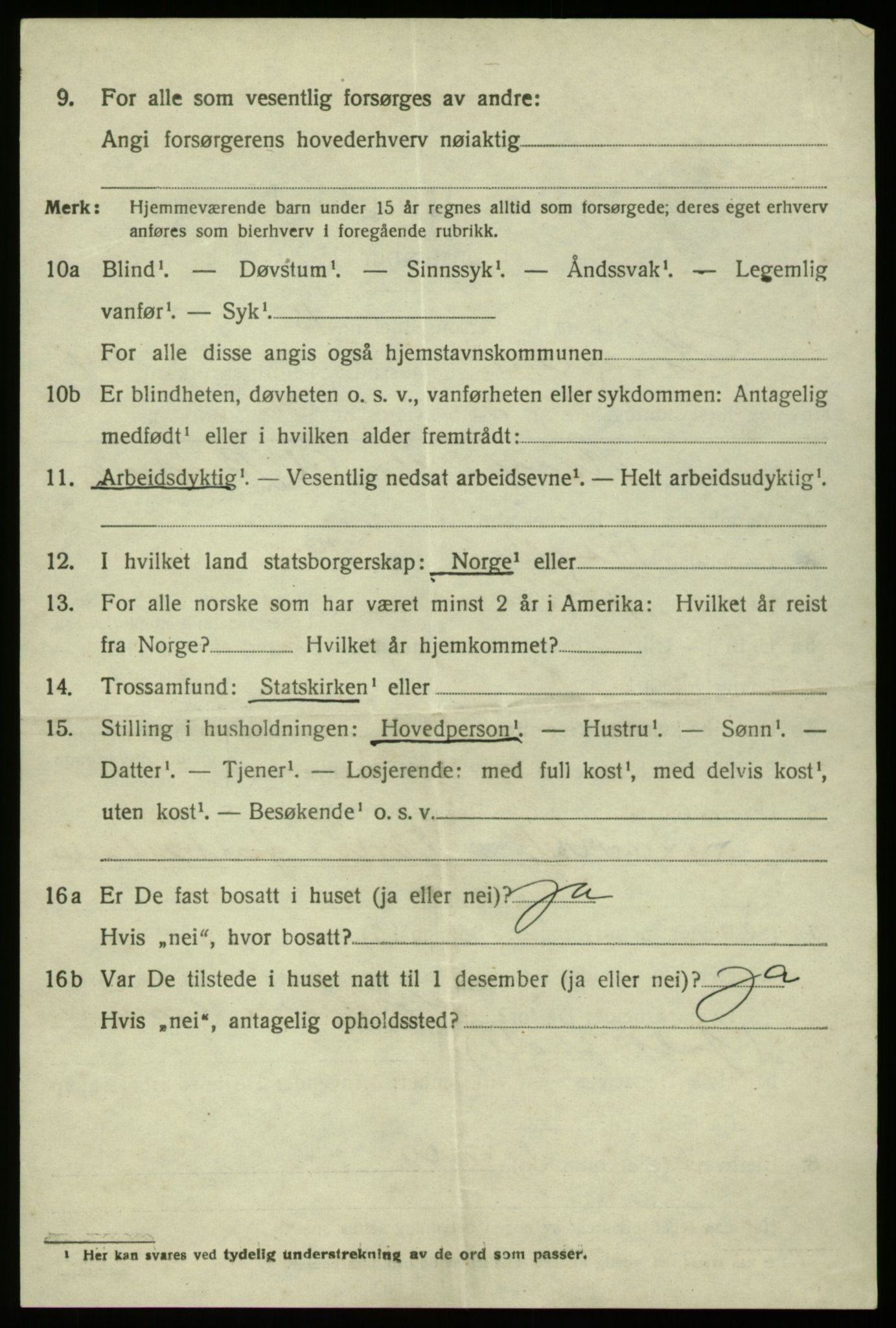 SAB, 1920 census for Hosanger, 1920, p. 5806