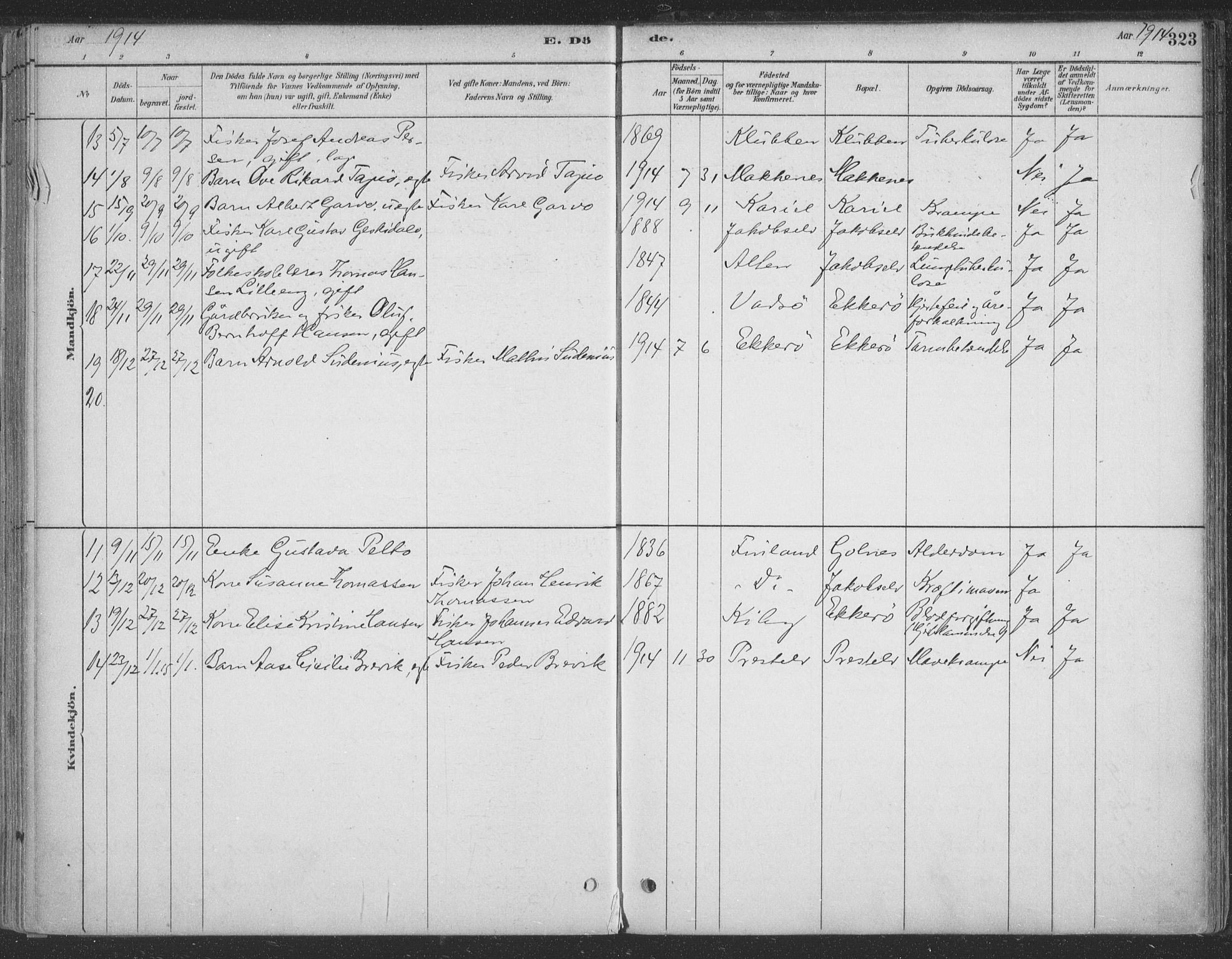 Vadsø sokneprestkontor, SATØ/S-1325/H/Ha/L0009kirke: Parish register (official) no. 9, 1881-1917, p. 323