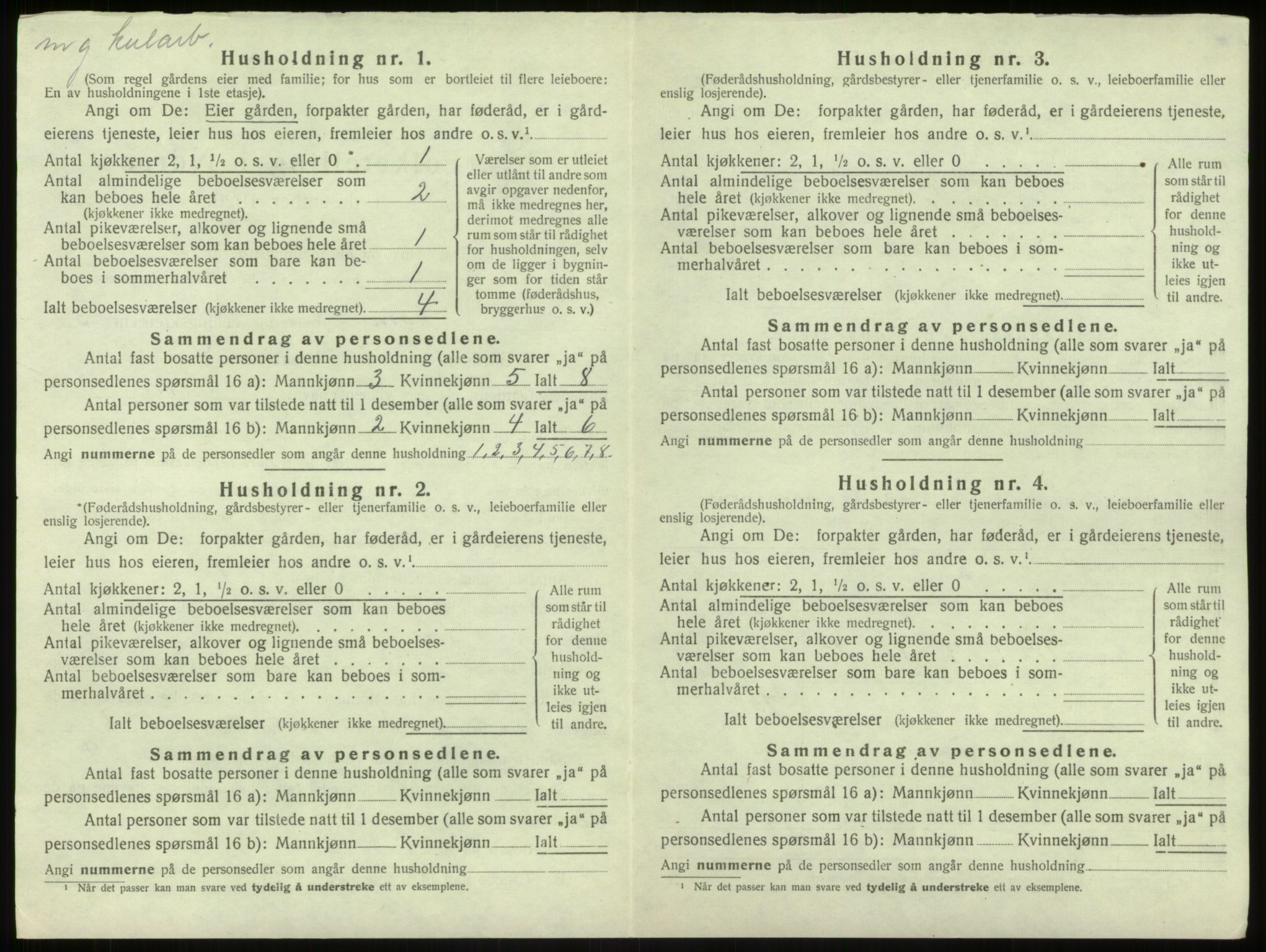 SAB, 1920 census for Hamre, 1920, p. 203