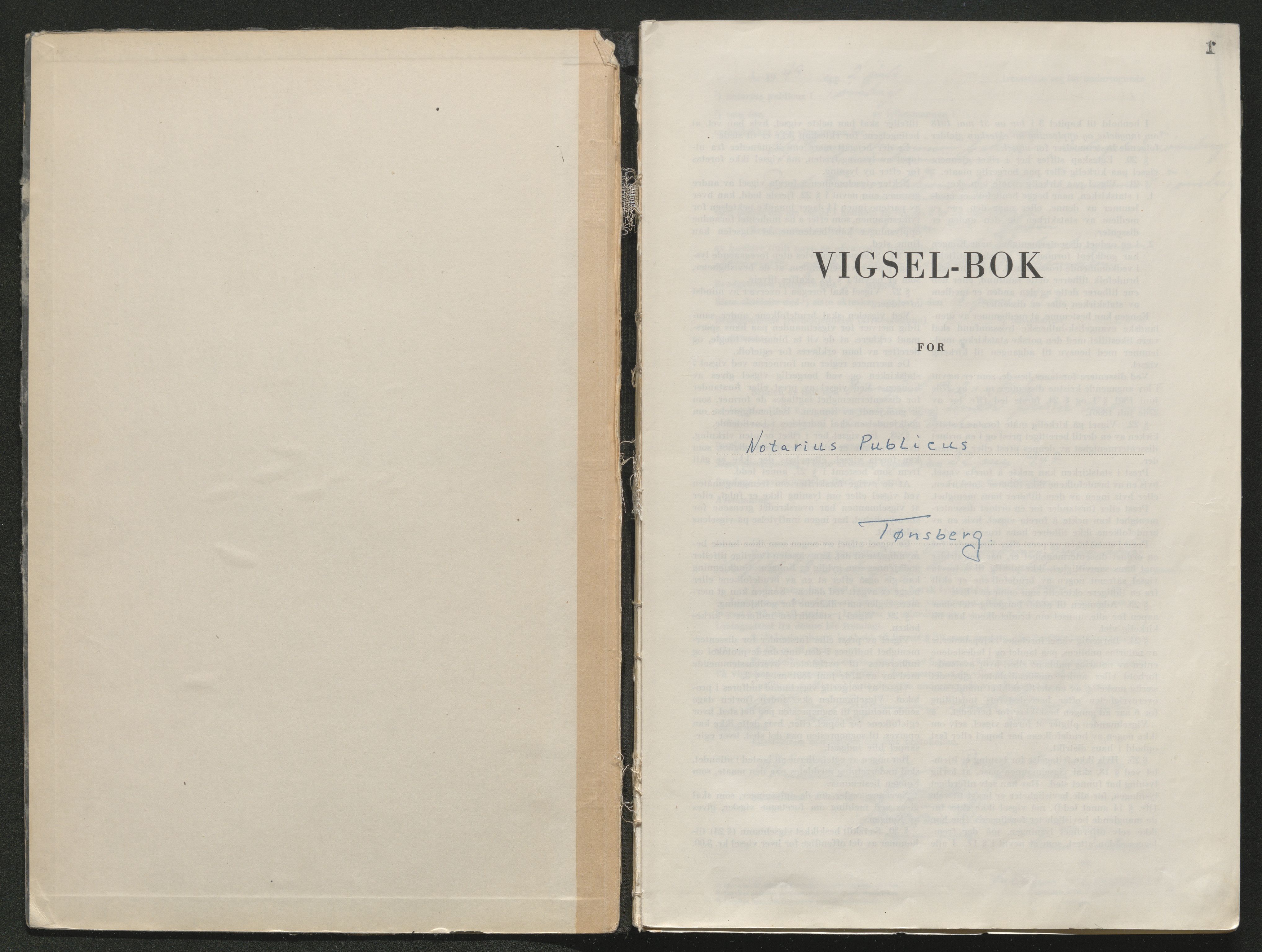 Tønsberg sorenskriveri, AV/SAKO-A-130/L/Lb/L0008: Vigselprotokoll, 1949-1951, p. 1