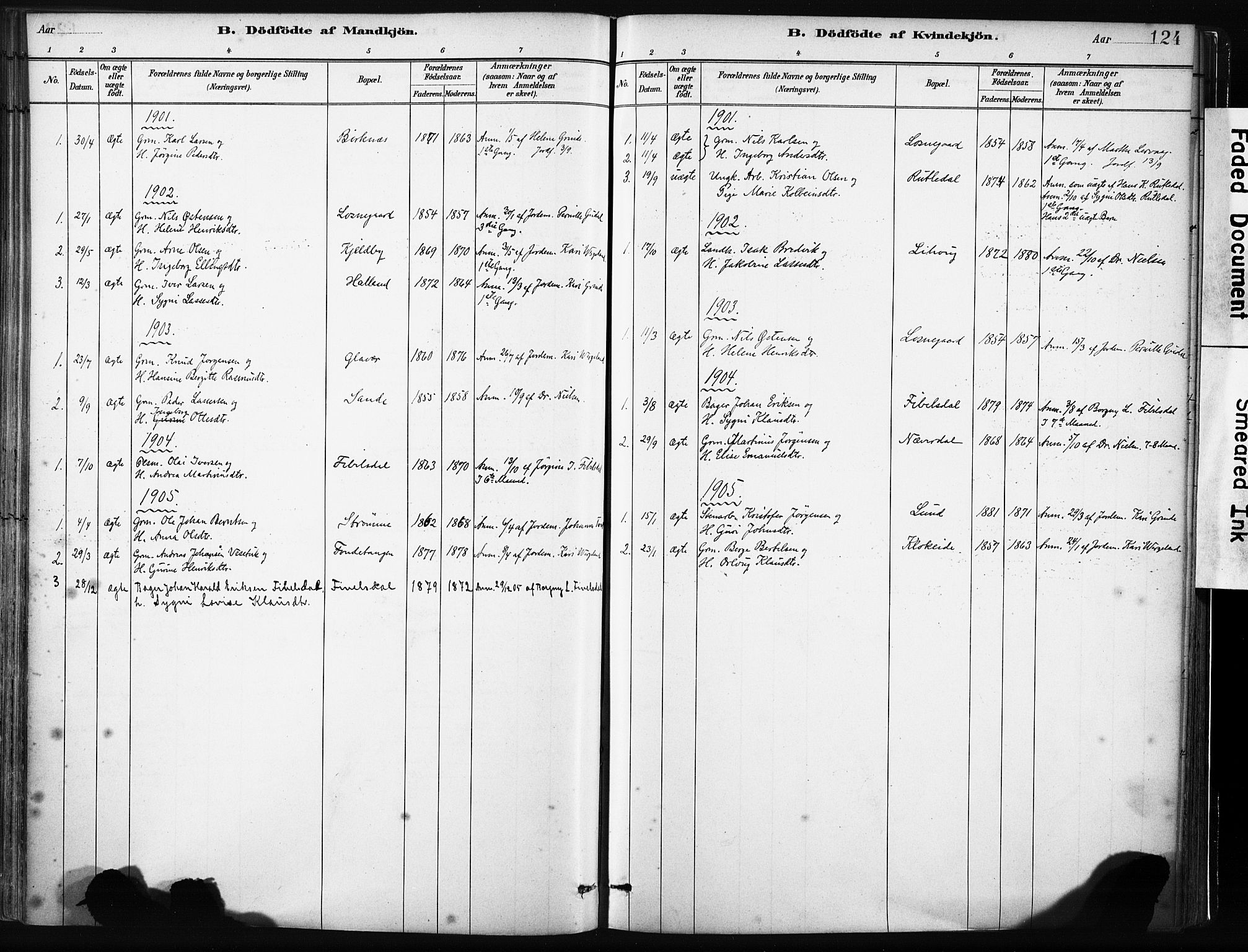Gulen sokneprestembete, SAB/A-80201/H/Haa/Haab/L0001: Parish register (official) no. B 1, 1881-1905, p. 124