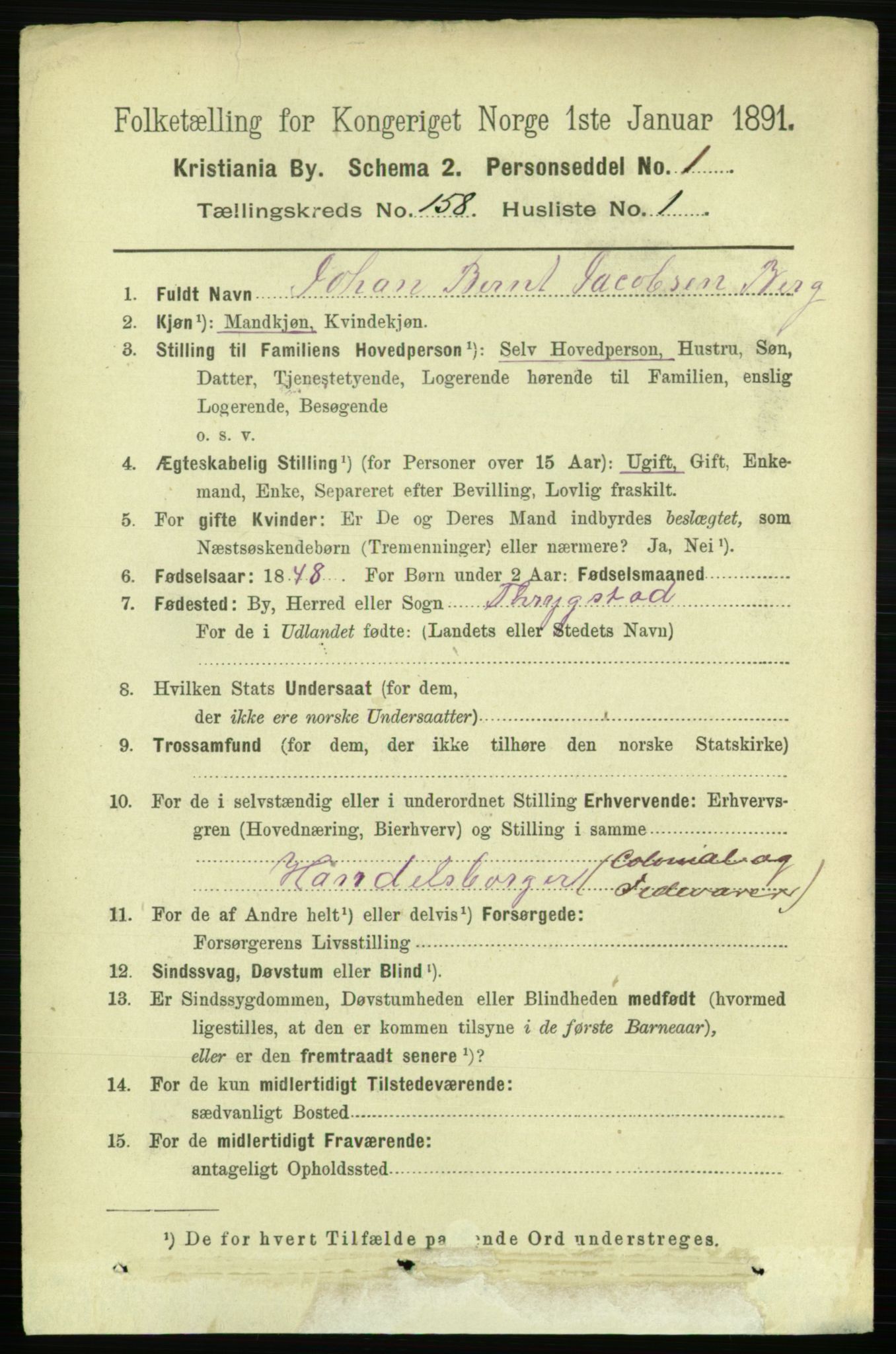 RA, 1891 census for 0301 Kristiania, 1891, p. 89652