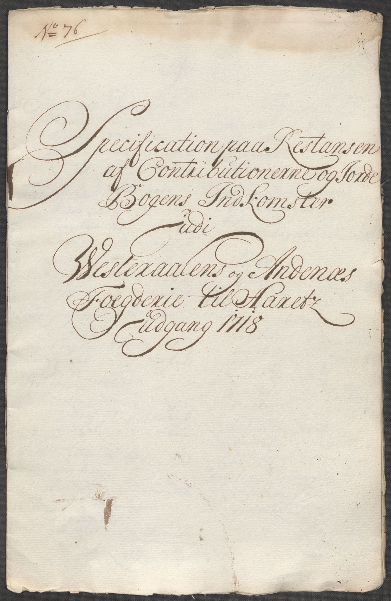 Rentekammeret inntil 1814, Reviderte regnskaper, Fogderegnskap, RA/EA-4092/R67/L4684: Fogderegnskap Vesterålen, Andenes og Lofoten, 1718, p. 390