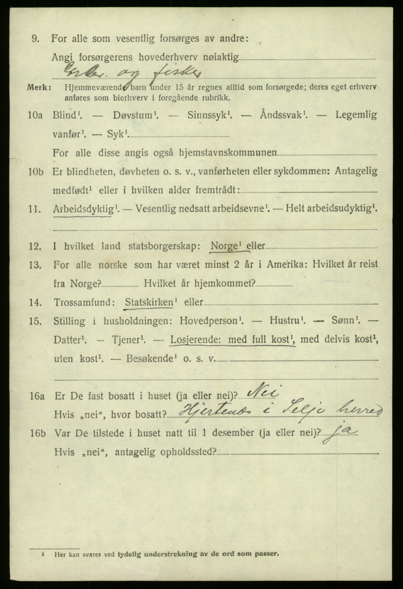 SAB, 1920 census for Selje, 1920, p. 5628
