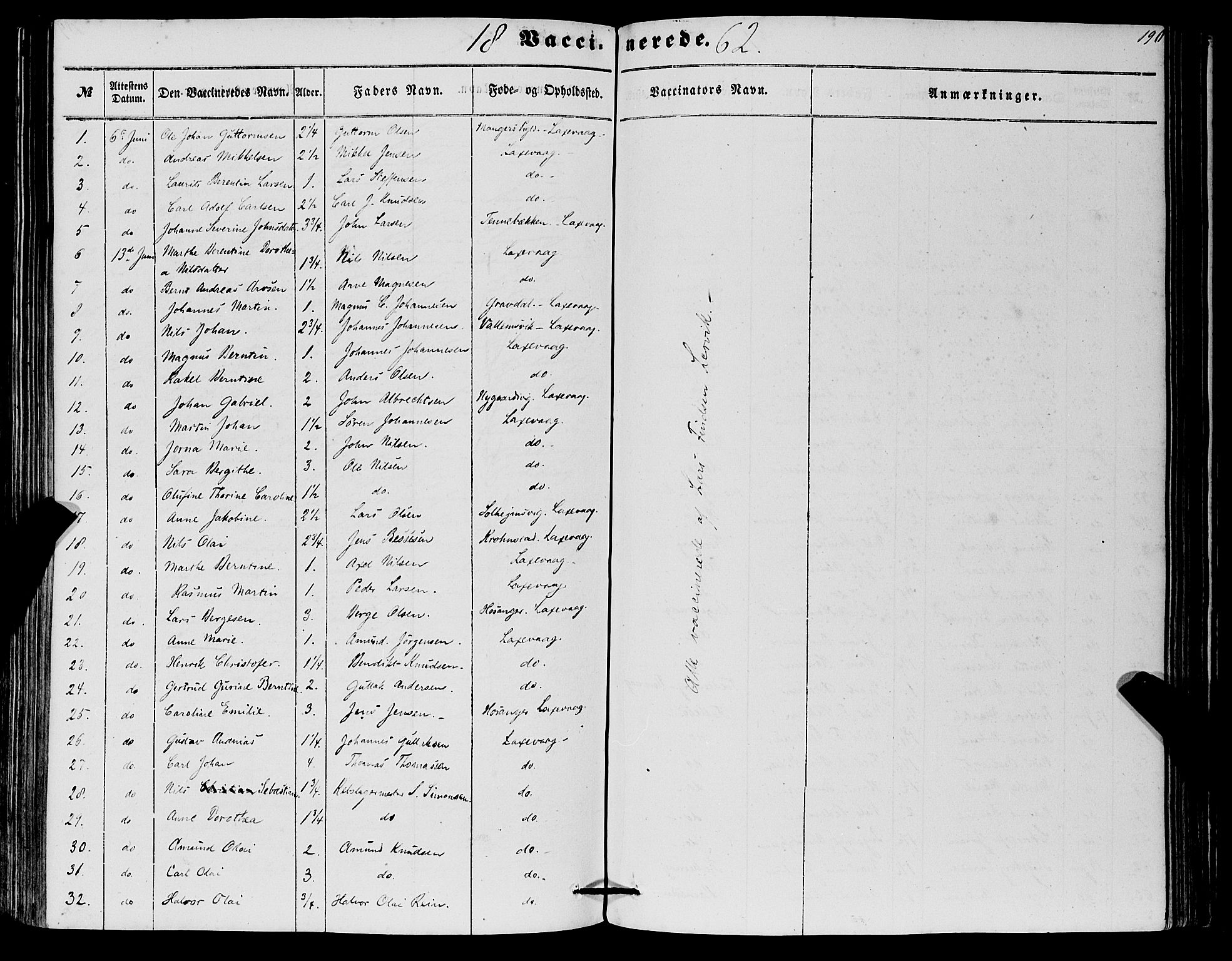 Askøy Sokneprestembete, AV/SAB-A-74101/H/Ha/Haa/Haaa/L0012: Parish register (official) no. A 12, 1855-1877, p. 190