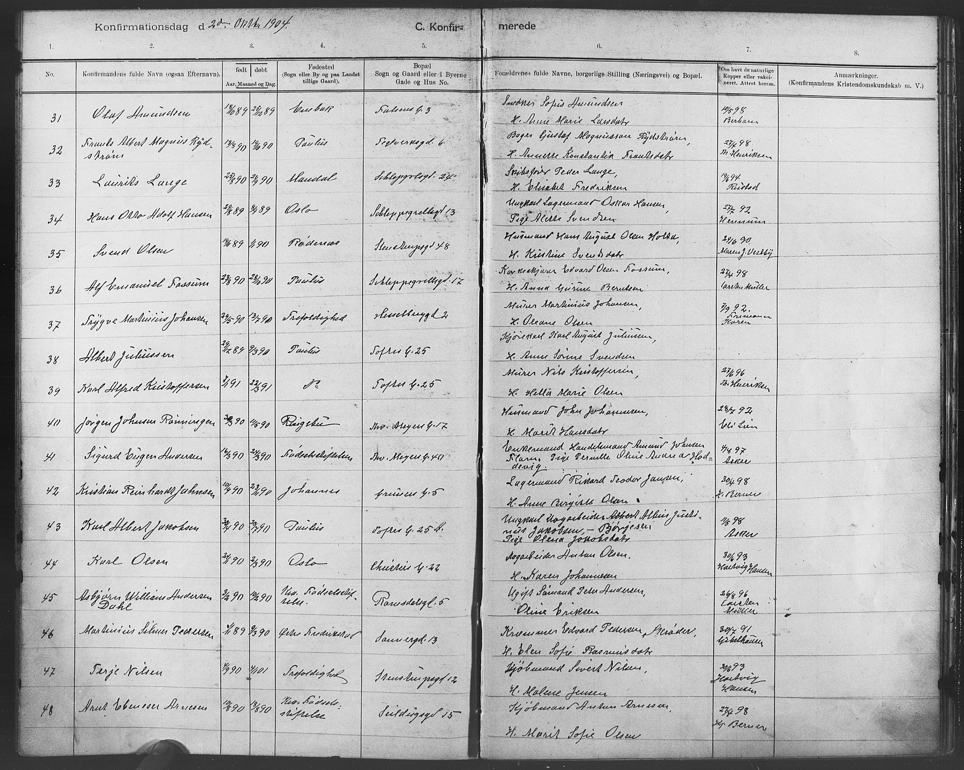 Paulus prestekontor Kirkebøker, SAO/A-10871/F/Fa/L0007: Parish register (official) no. 7, 1897-1915