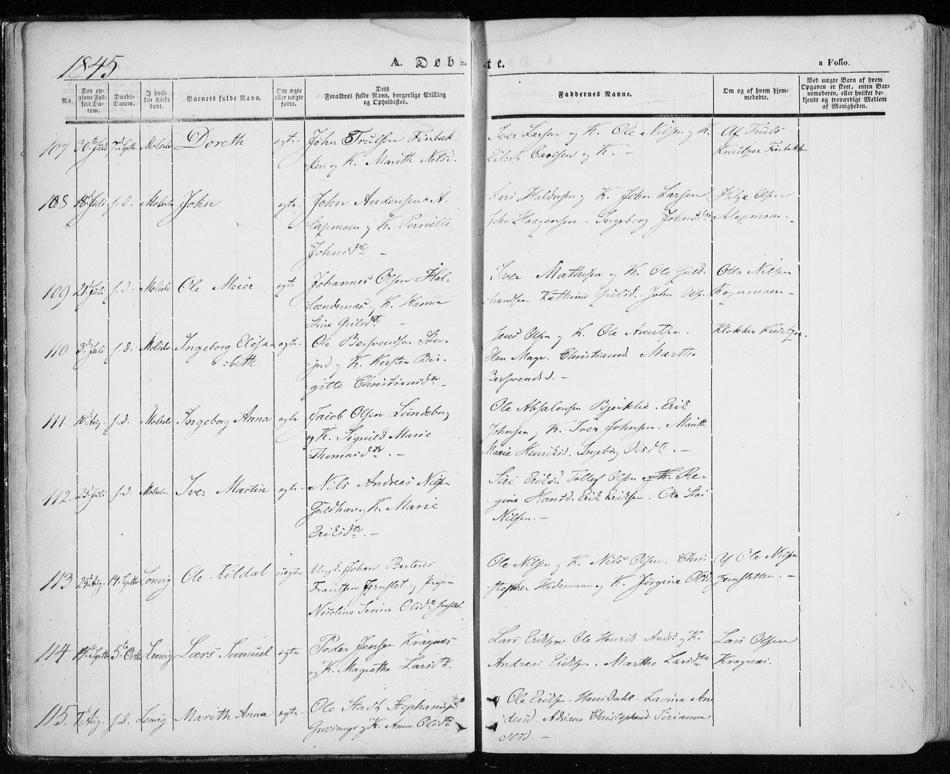 Lenvik sokneprestembete, AV/SATØ-S-1310/H/Ha/Haa/L0006kirke: Parish register (official) no. 6, 1845-1854, p. 16