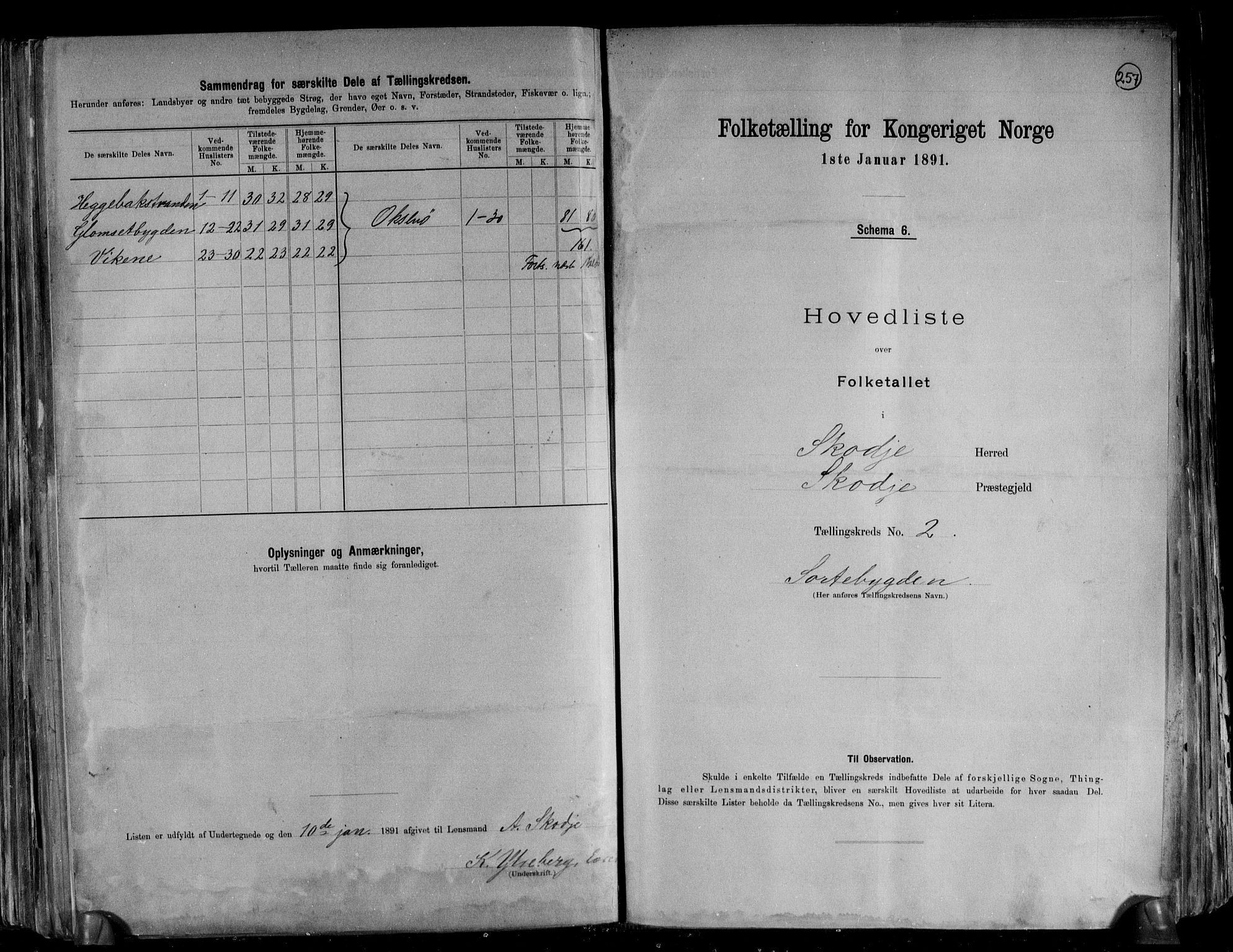 RA, 1891 census for 1529 Skodje, 1891, p. 6