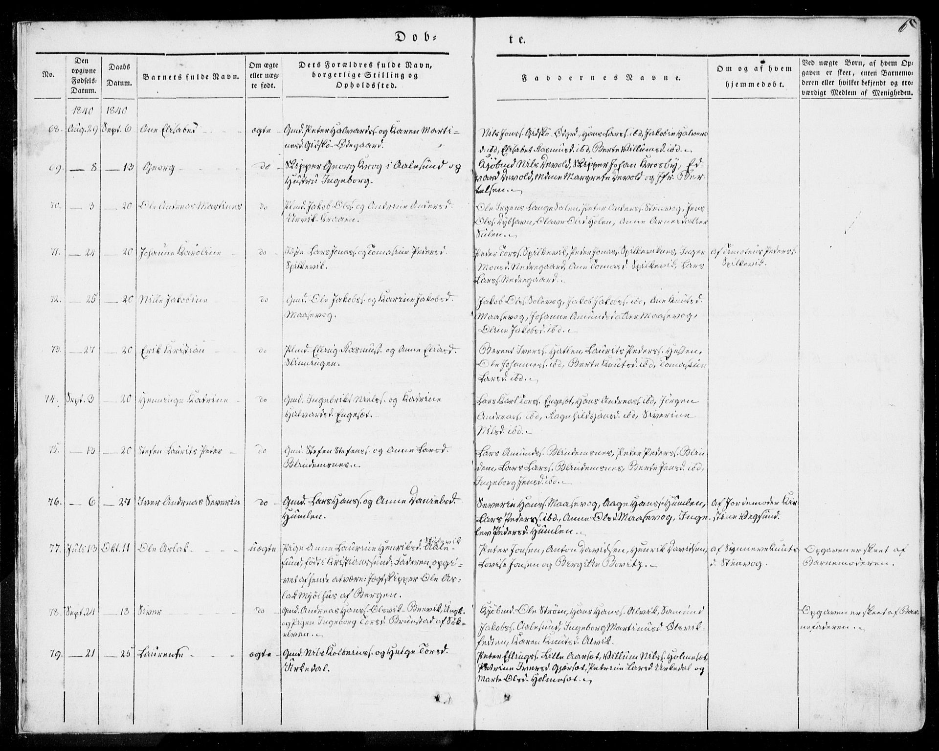 Ministerialprotokoller, klokkerbøker og fødselsregistre - Møre og Romsdal, SAT/A-1454/528/L0396: Parish register (official) no. 528A07, 1839-1847, p. 6