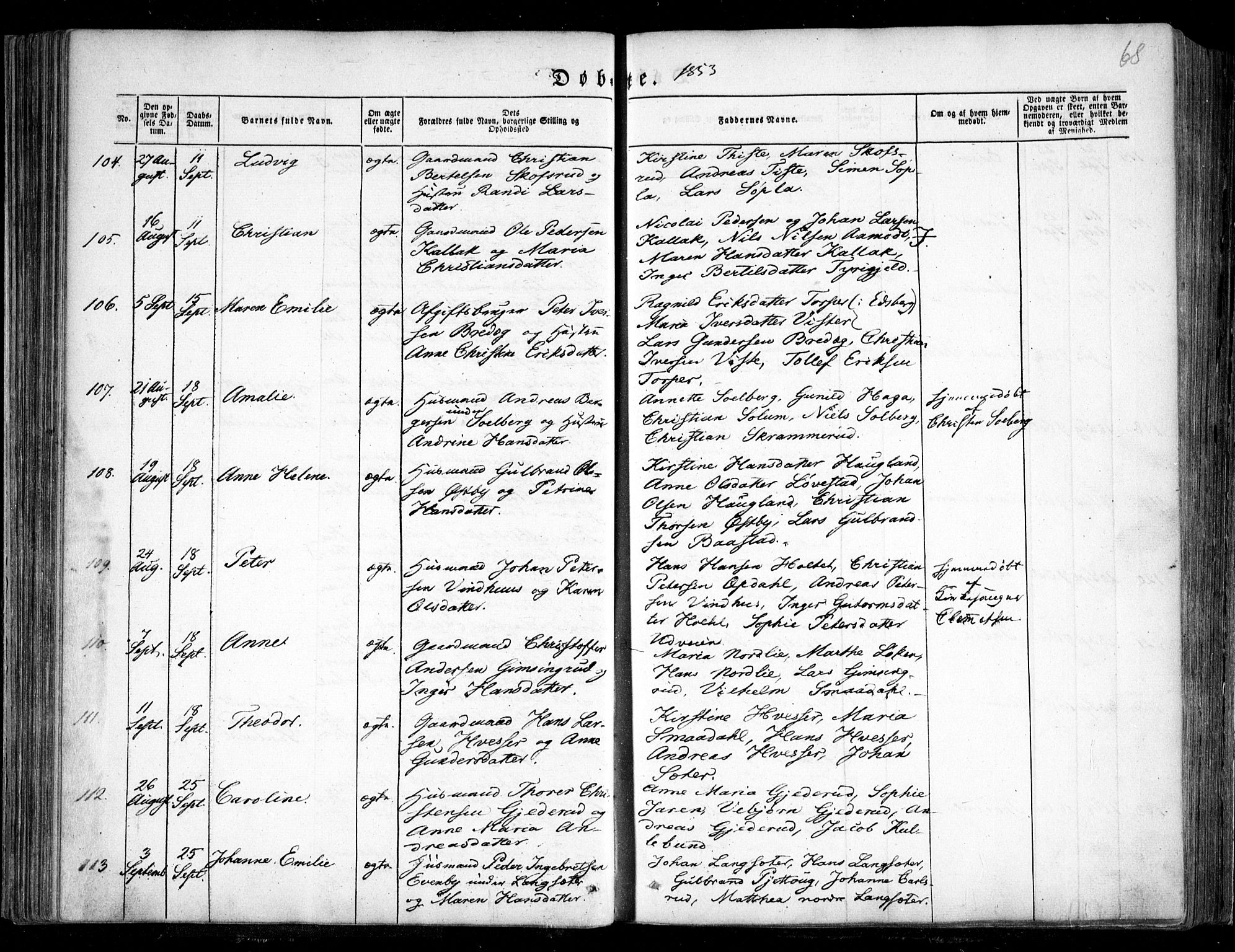 Trøgstad prestekontor Kirkebøker, AV/SAO-A-10925/F/Fa/L0007: Parish register (official) no. I 7, 1845-1854, p. 68