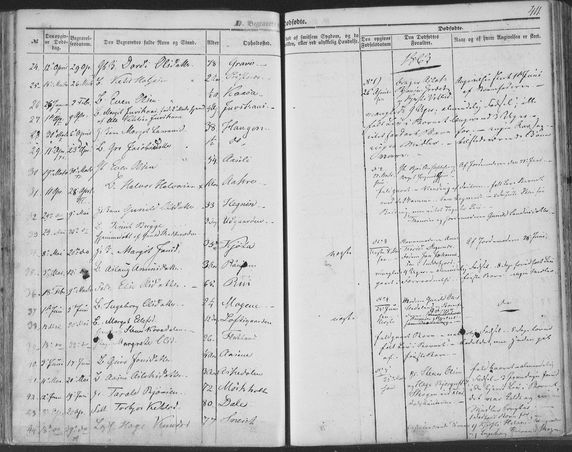 Seljord kirkebøker, SAKO/A-20/F/Fa/L012b: Parish register (official) no. I 12B, 1850-1865, p. 411