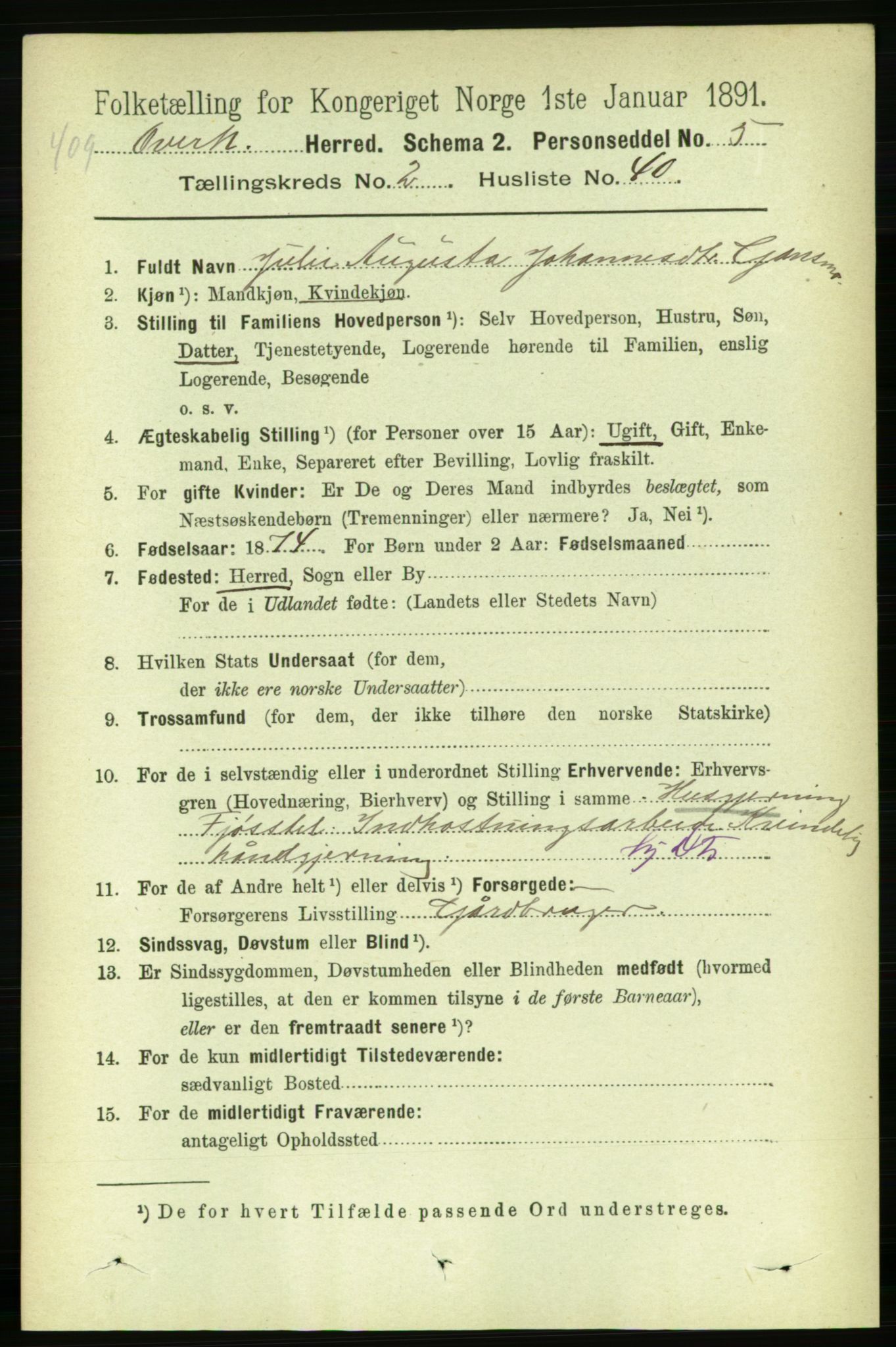 RA, 1891 census for 1744 Overhalla, 1891, p. 686