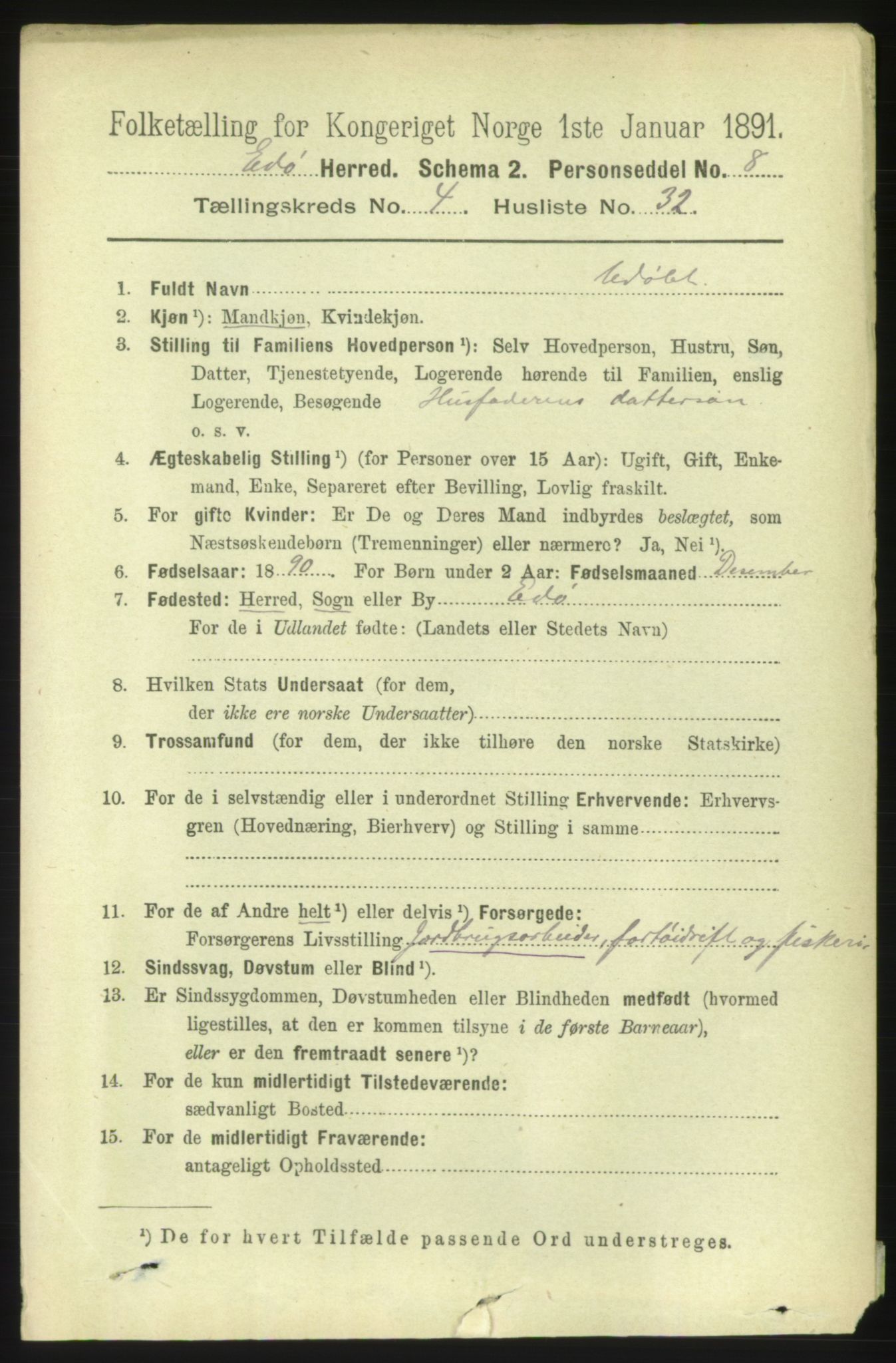 RA, 1891 census for 1573 Edøy, 1891, p. 1174