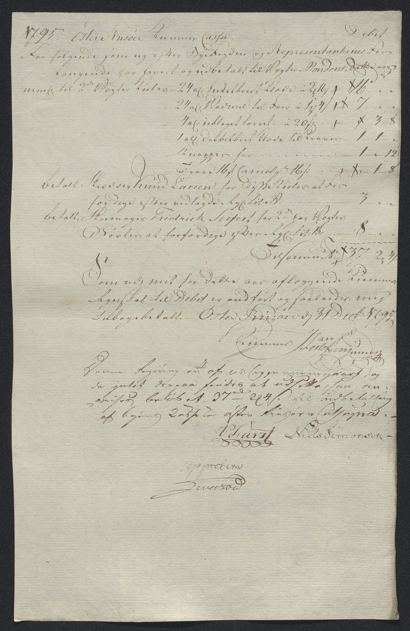 Danske Kanselli 1800-1814, RA/EA-3024/K/Kk/Kka/Kkac/L0234: Kjøpstadregnskap Øster Risør, 1791-1795, p. 533