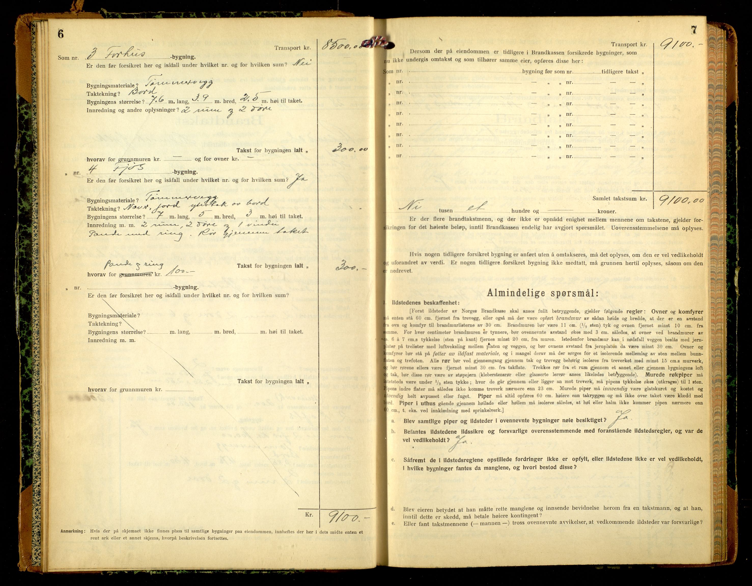 Norges Brannkasse, Rendalen, AV/SAH-NBRANR-024/F/L0017: Branntakstprotokoll, 1921-1924