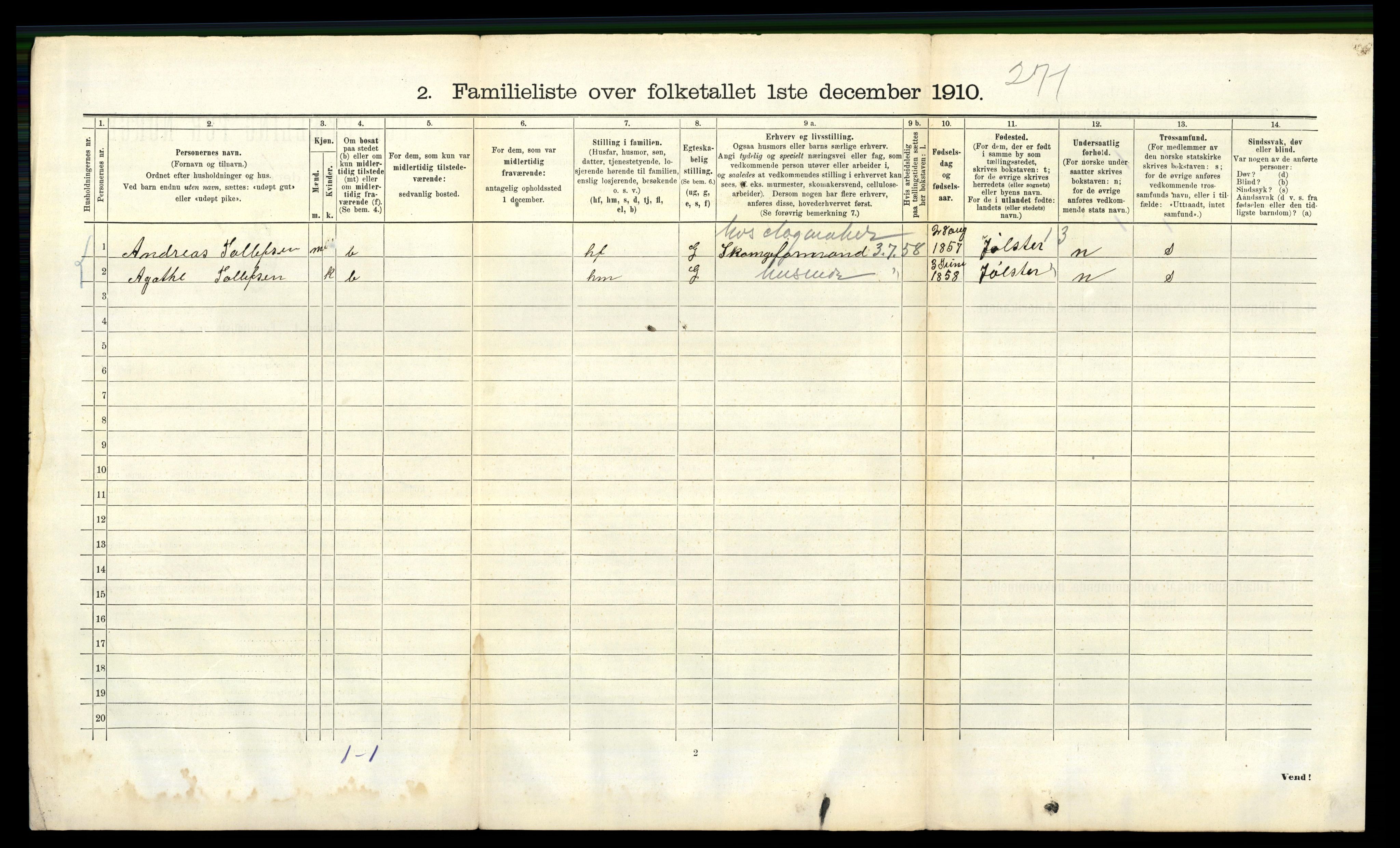 RA, 1910 census for Bergen, 1910, p. 2888