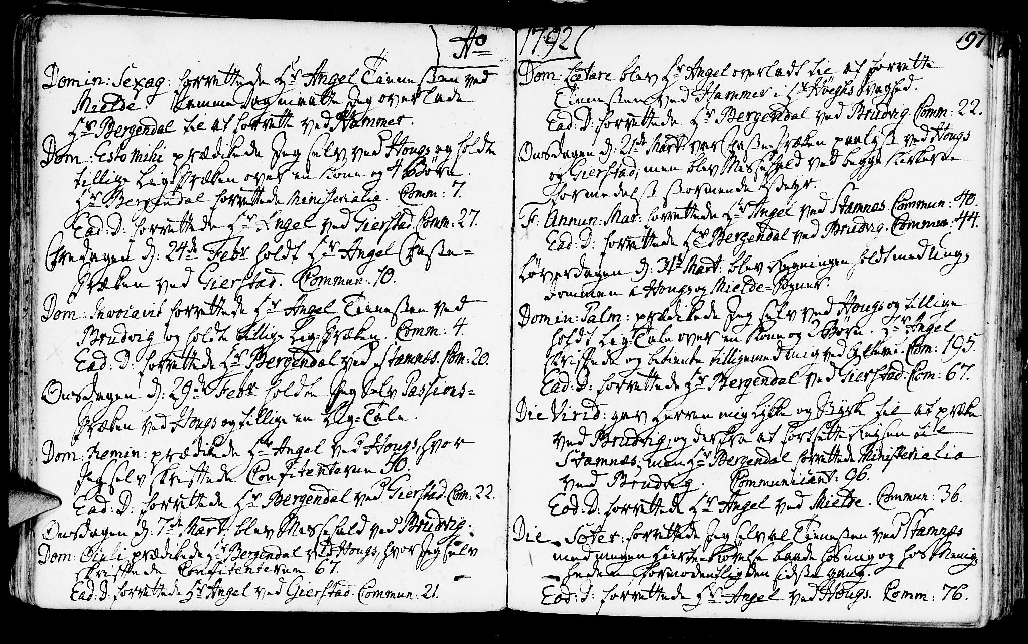 Haus sokneprestembete, AV/SAB-A-75601/H/Haa: Parish register (official) no. A 10, 1782-1796, p. 197