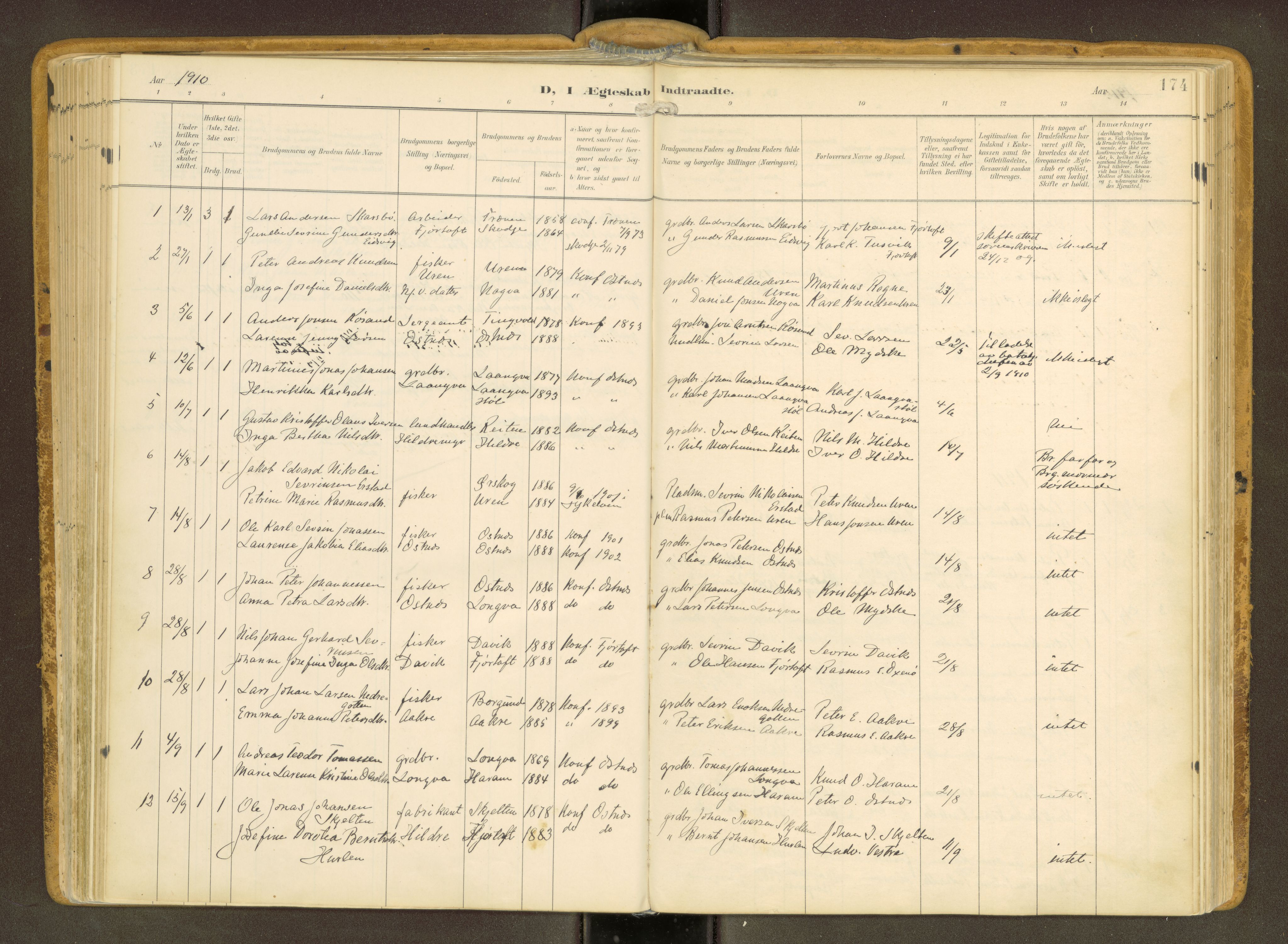 Ministerialprotokoller, klokkerbøker og fødselsregistre - Møre og Romsdal, SAT/A-1454/536/L0517: Parish register (official) no. 536A--, 1897-1917, p. 174