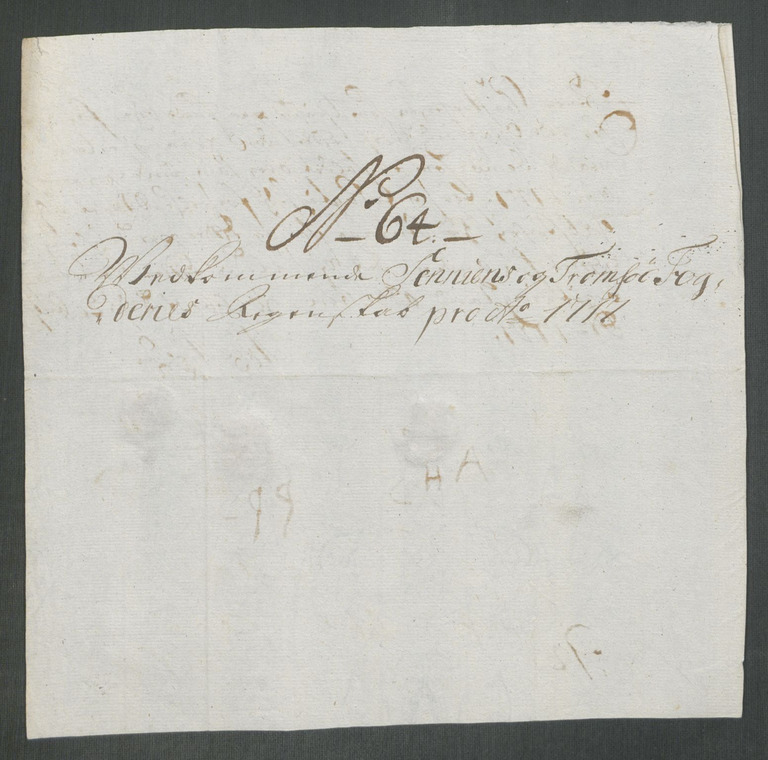 Rentekammeret inntil 1814, Reviderte regnskaper, Fogderegnskap, AV/RA-EA-4092/R68/L4763: Fogderegnskap Senja og Troms, 1717, p. 352