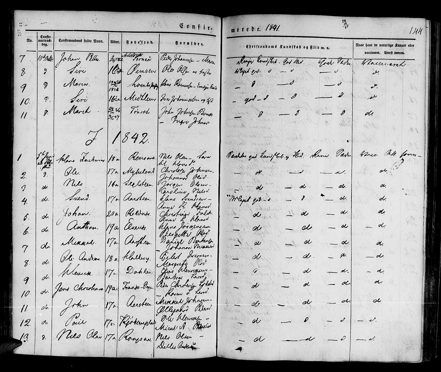 Ibestad sokneprestembete, SATØ/S-0077/H/Ha/Haa/L0006kirke: Parish register (official) no. 6, 1837-1850, p. 144