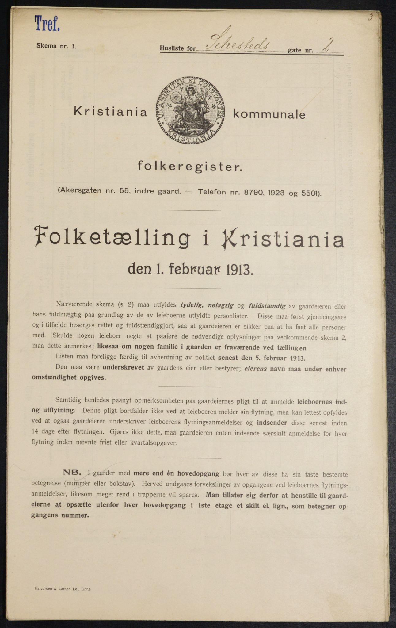 OBA, Municipal Census 1913 for Kristiania, 1913, p. 93739