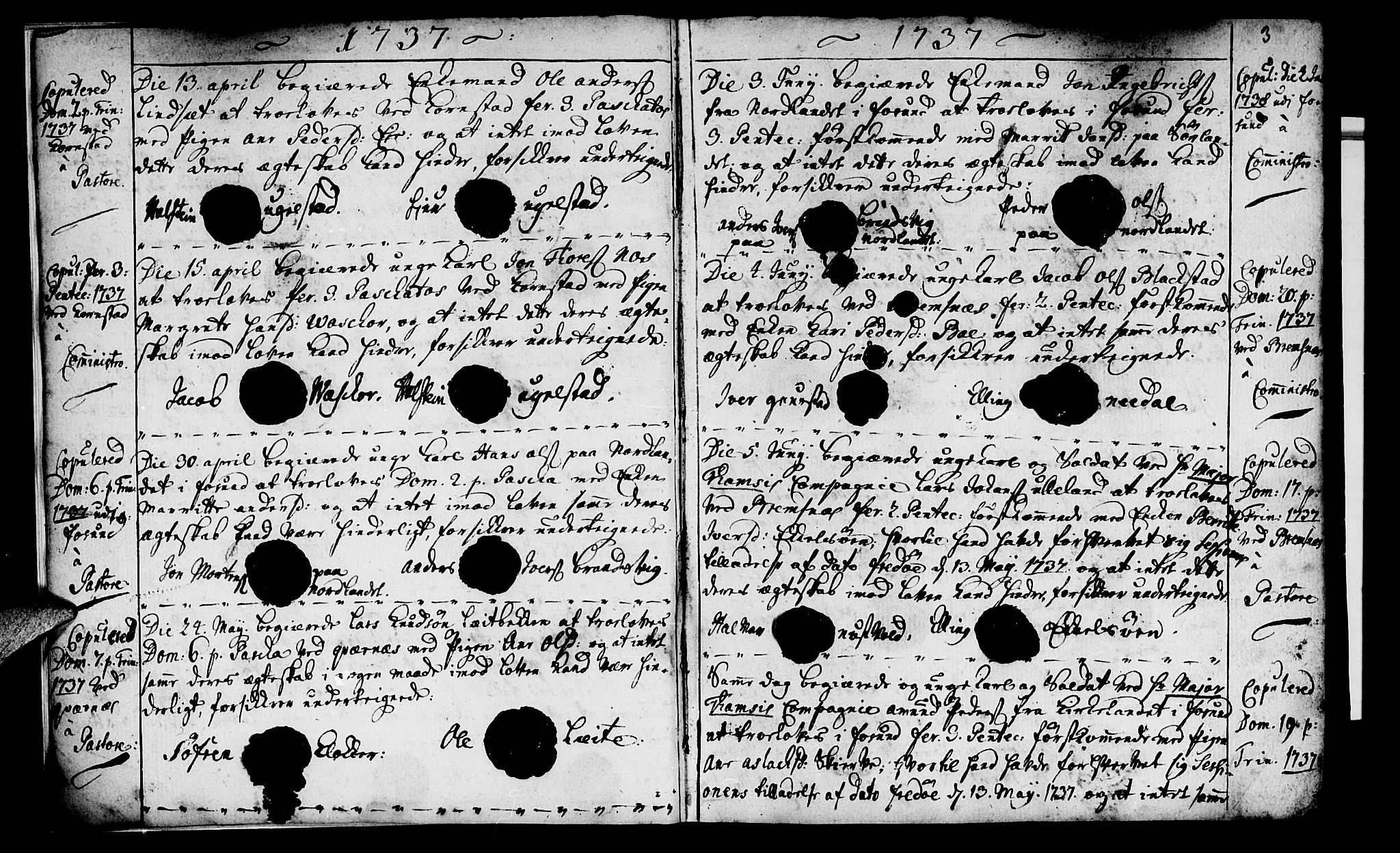 Ministerialprotokoller, klokkerbøker og fødselsregistre - Møre og Romsdal, AV/SAT-A-1454/568/L0792: Parish register (official) no. 568A01, 1737-1749, p. 2-3