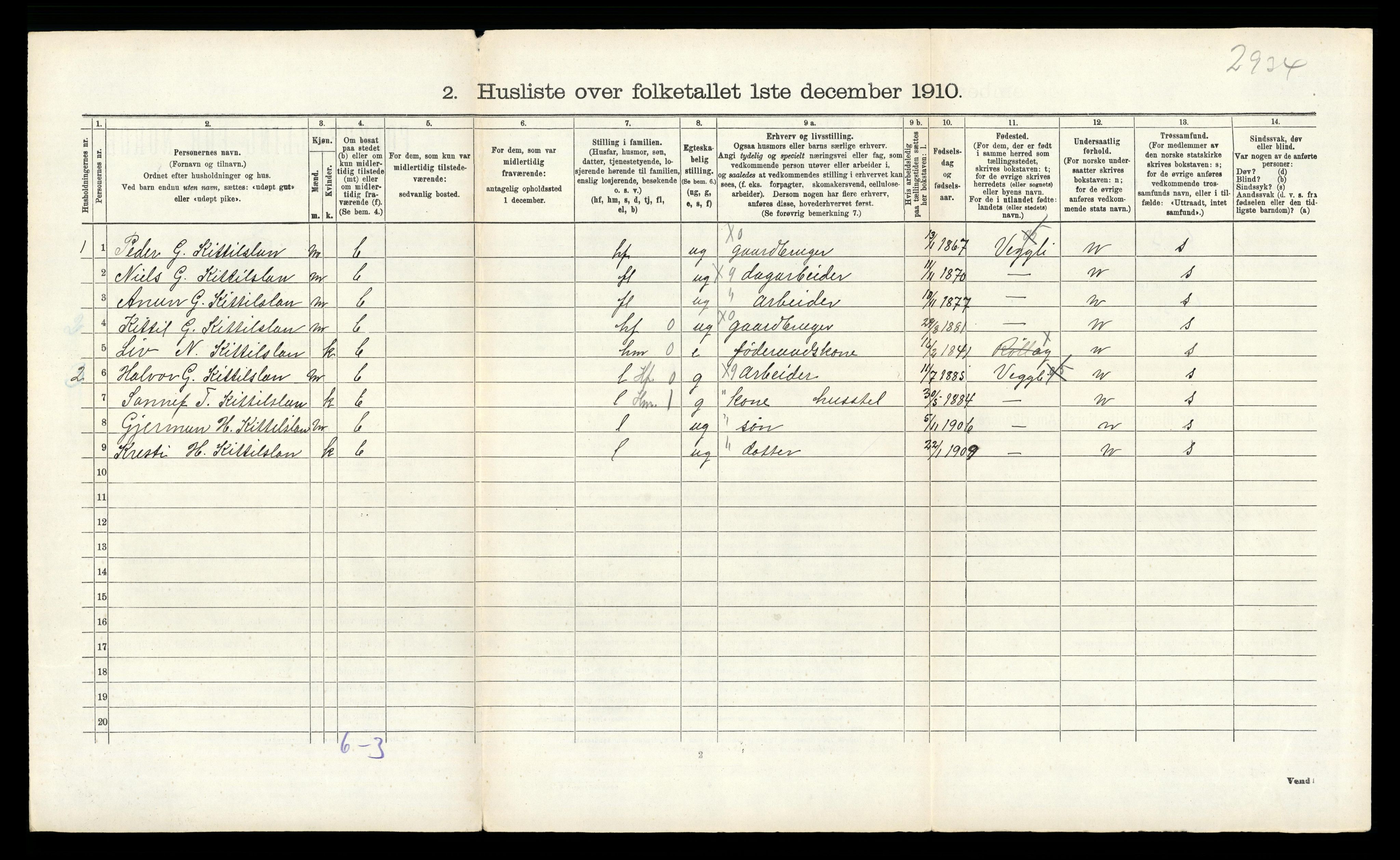 RA, 1910 census for Rollag, 1910, p. 478